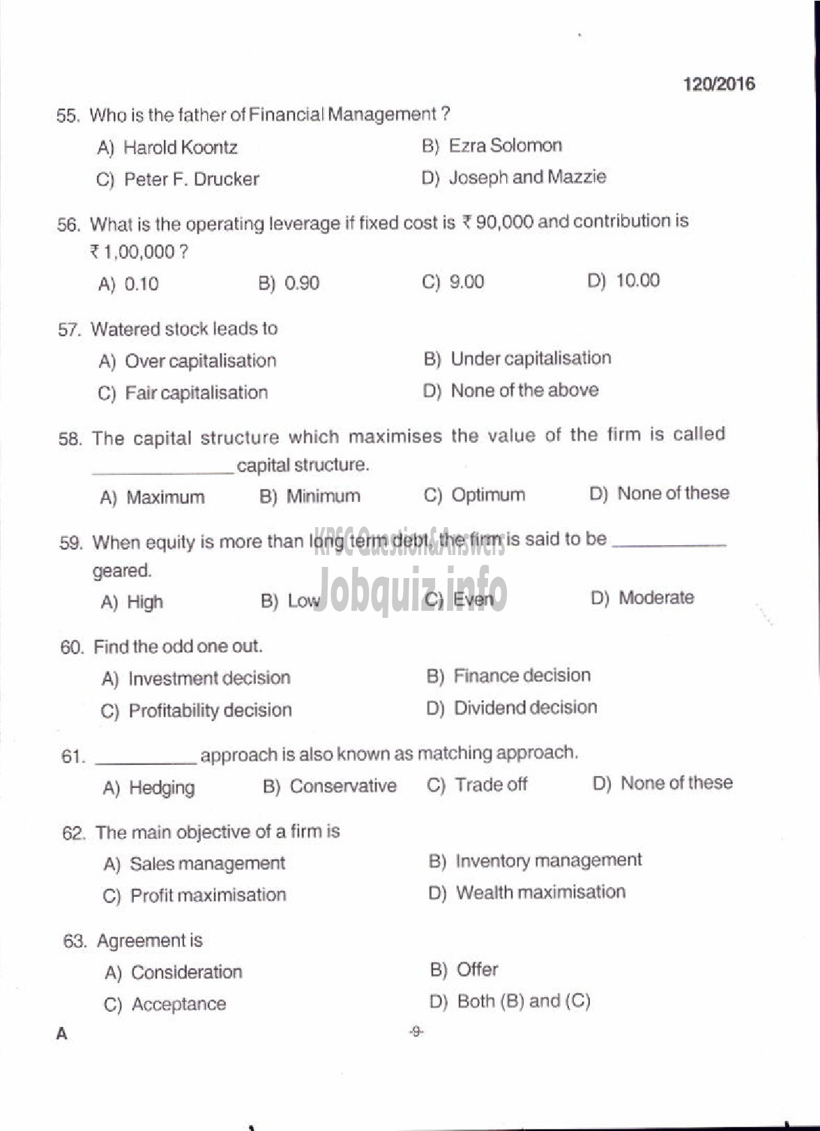 Kerala PSC Question Paper - ACCOUNTANT GR III KERALA STATE COIR CORPORATION LTD-7