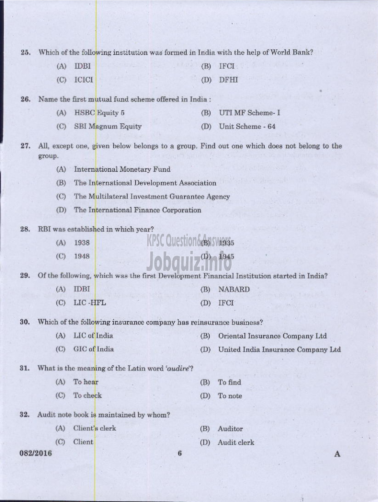 Kerala PSC Question Paper - ACCOUNTANT /JUNIOR ACCOUNTANT /ACCOUNTS ASSISTANT VARIOUS COMPANIES/CORPNS/BOARDS/SOCIETIES-4