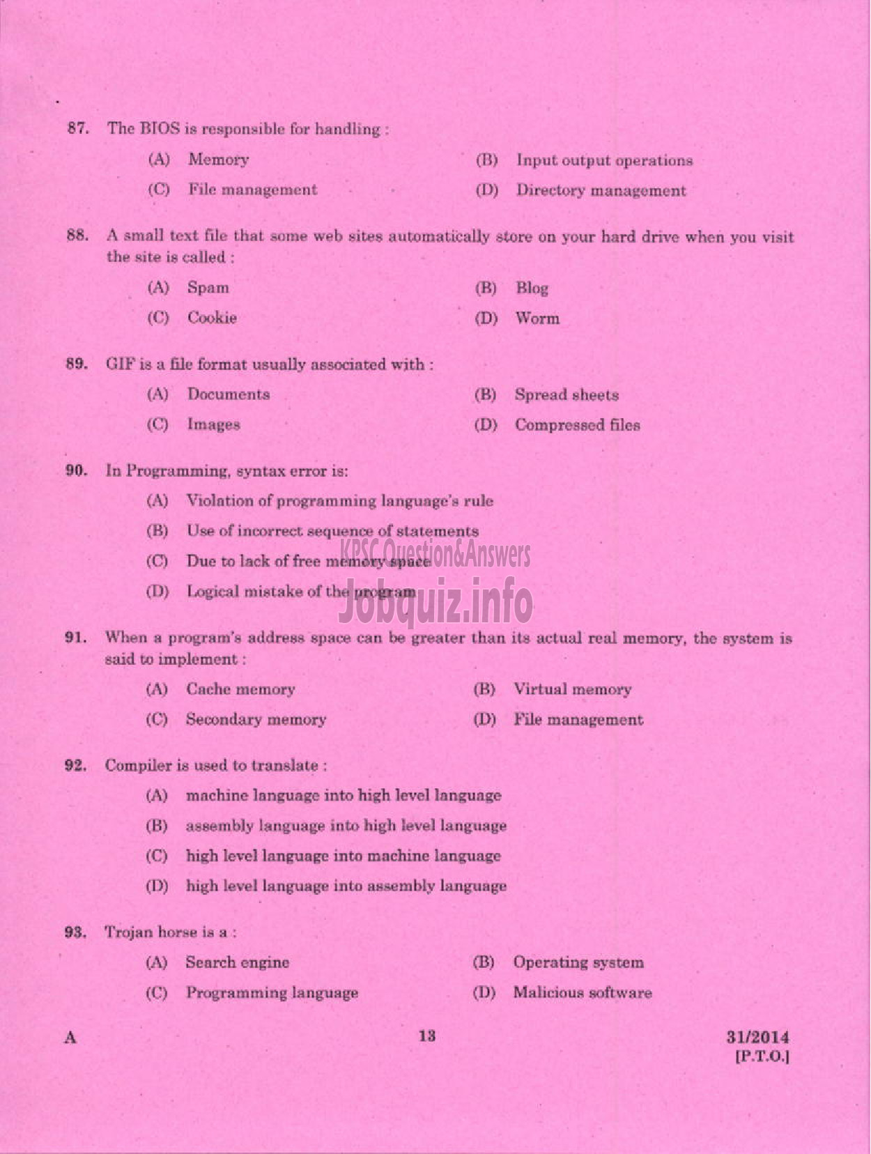 Kerala PSC Question Paper - ACCOUNTANT KERALA STATE INDUSTRIAL ENTERPRISES LIMITED-11