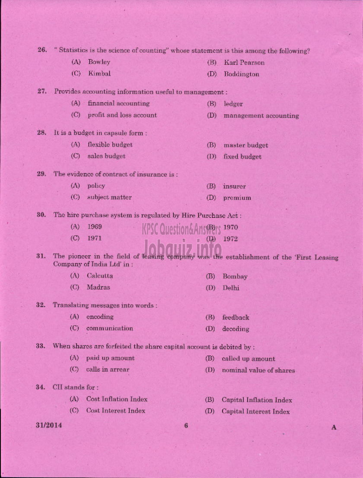 Kerala PSC Question Paper - ACCOUNTANT KERALA STATE INDUSTRIAL ENTERPRISES LIMITED-4