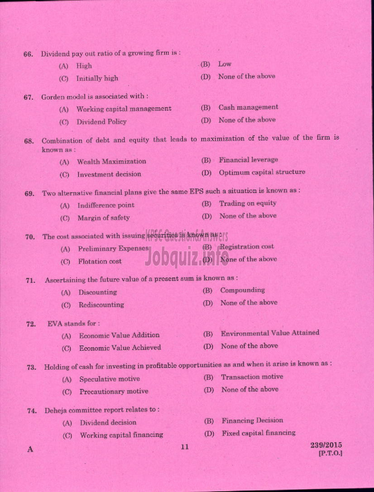 Kerala PSC Question Paper - ACCOUNTS OFFICER KELPAM-9