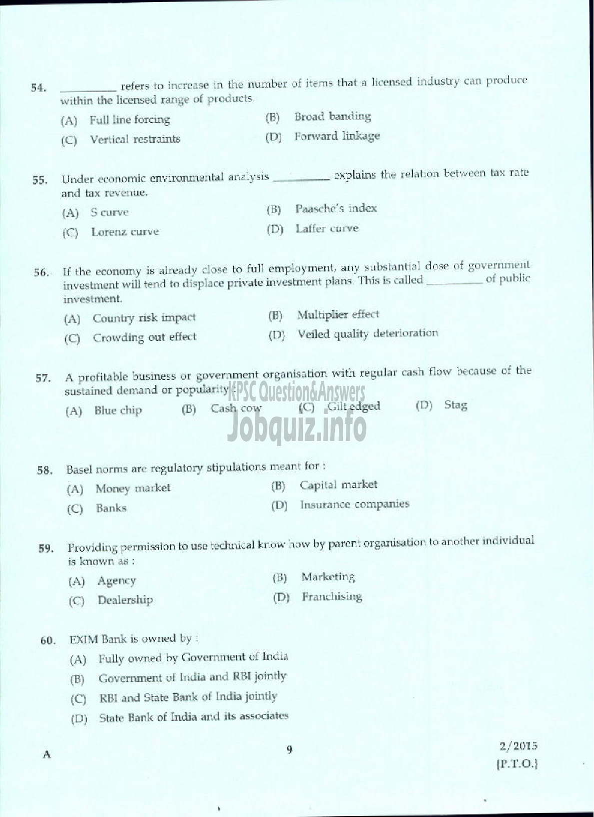 Kerala PSC Question Paper - ACCOUNTS OFFICER KERALA CO OPERATIVE MILK MARKETING FEDERATION LTD-7