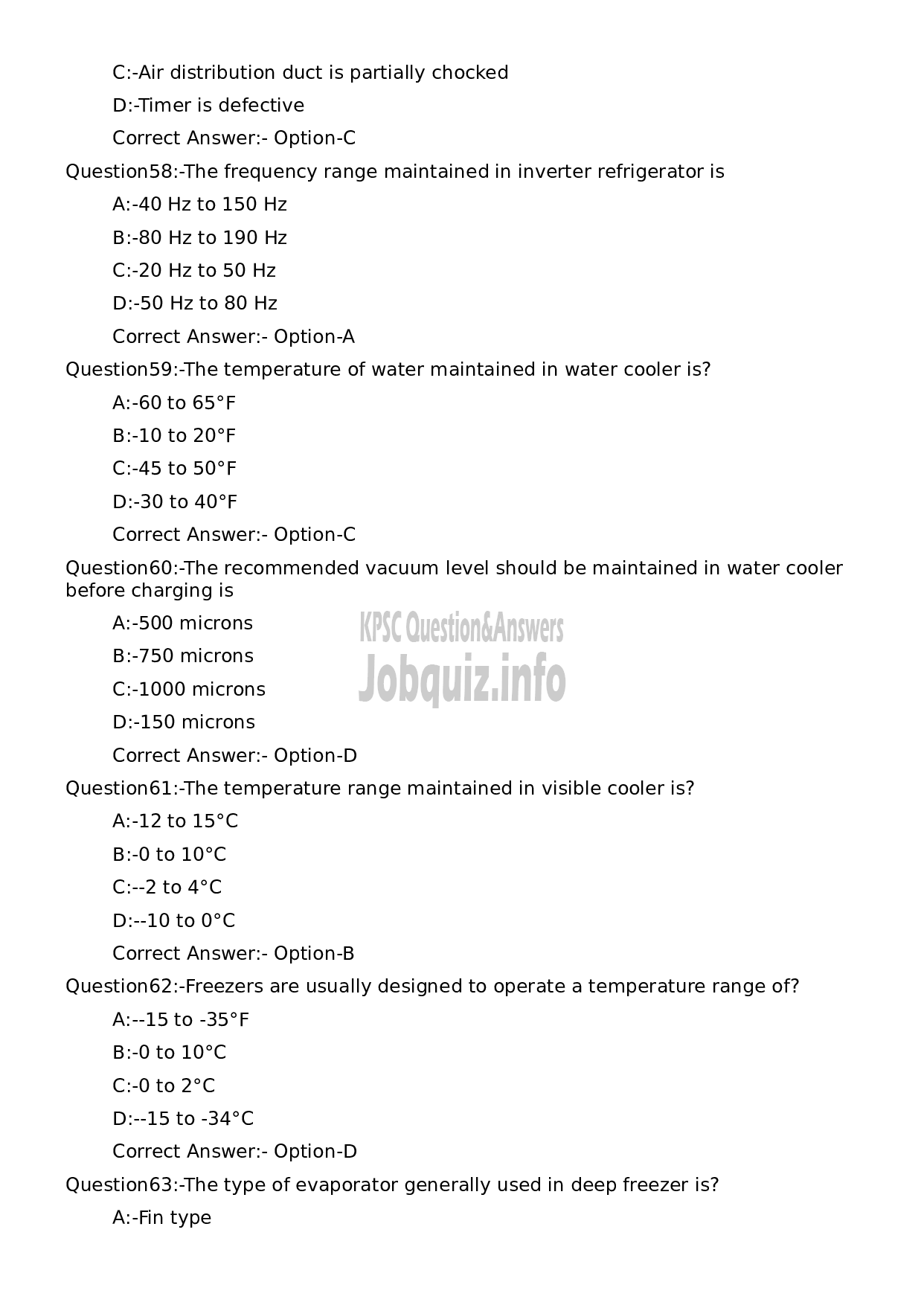 Kerala PSC Question Paper - AC Plant Operator-12