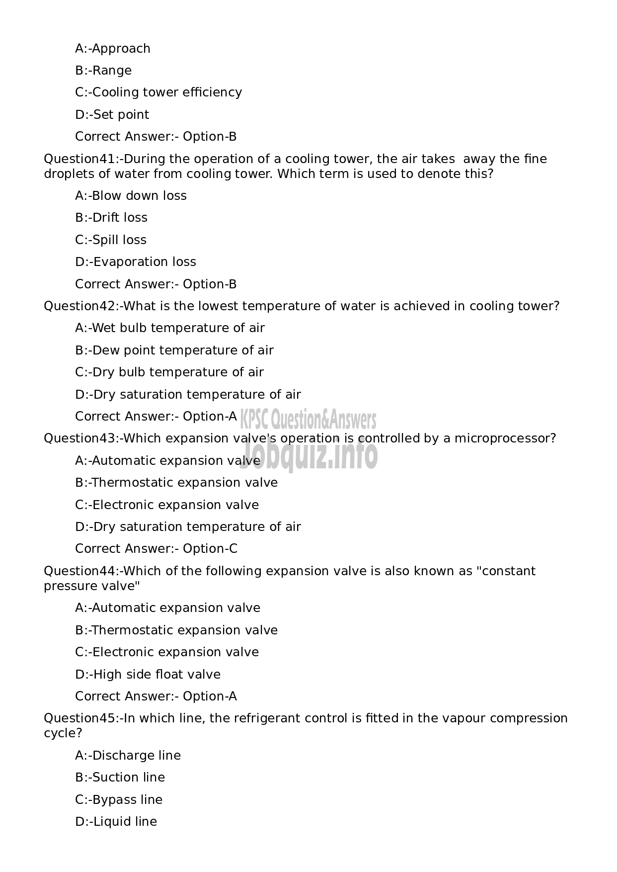 Kerala PSC Question Paper - AC Plant Operator-9