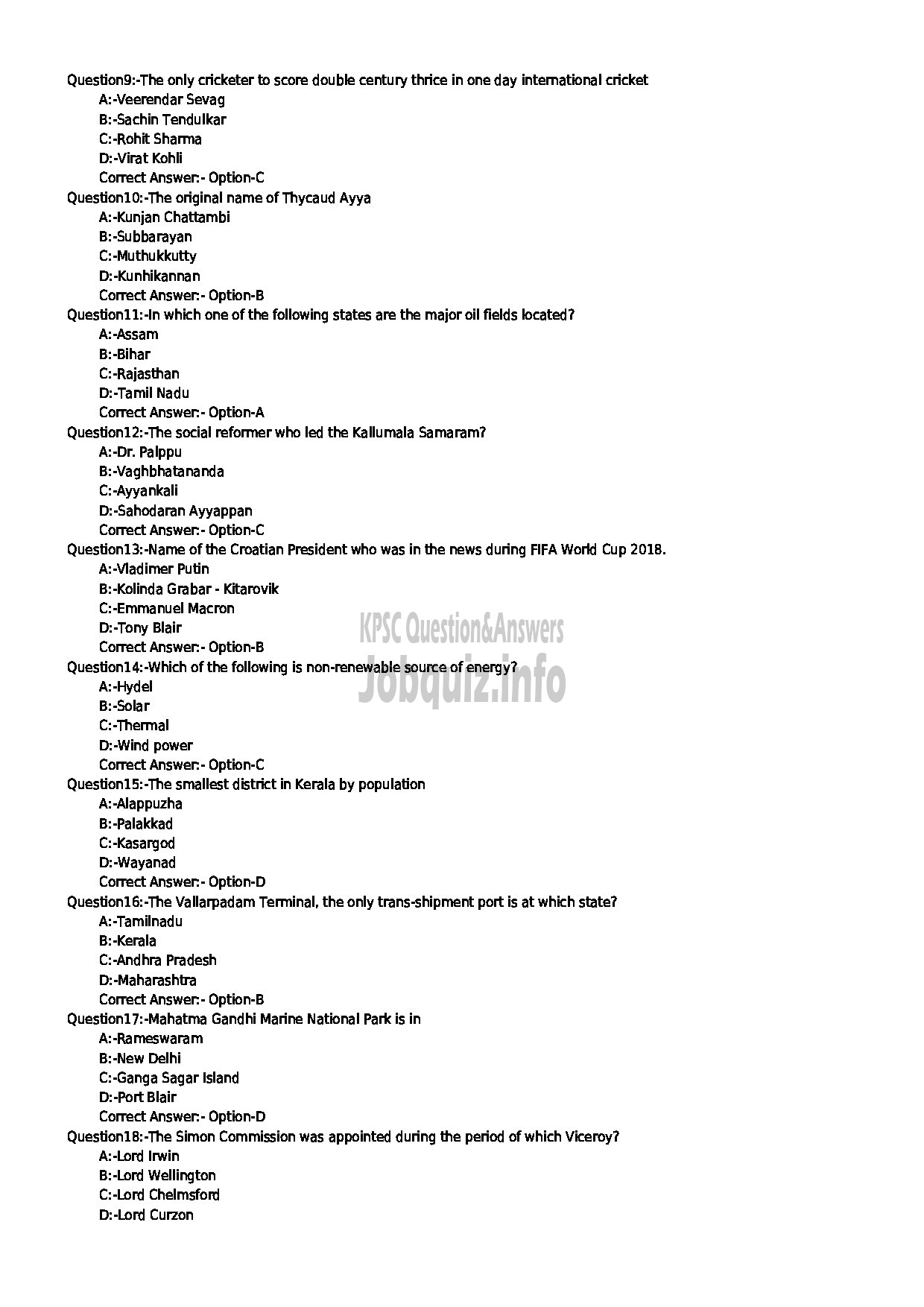 Kerala PSC Question Paper - AGRONOMIST KERALA STATE LANDUSE BOARD-2