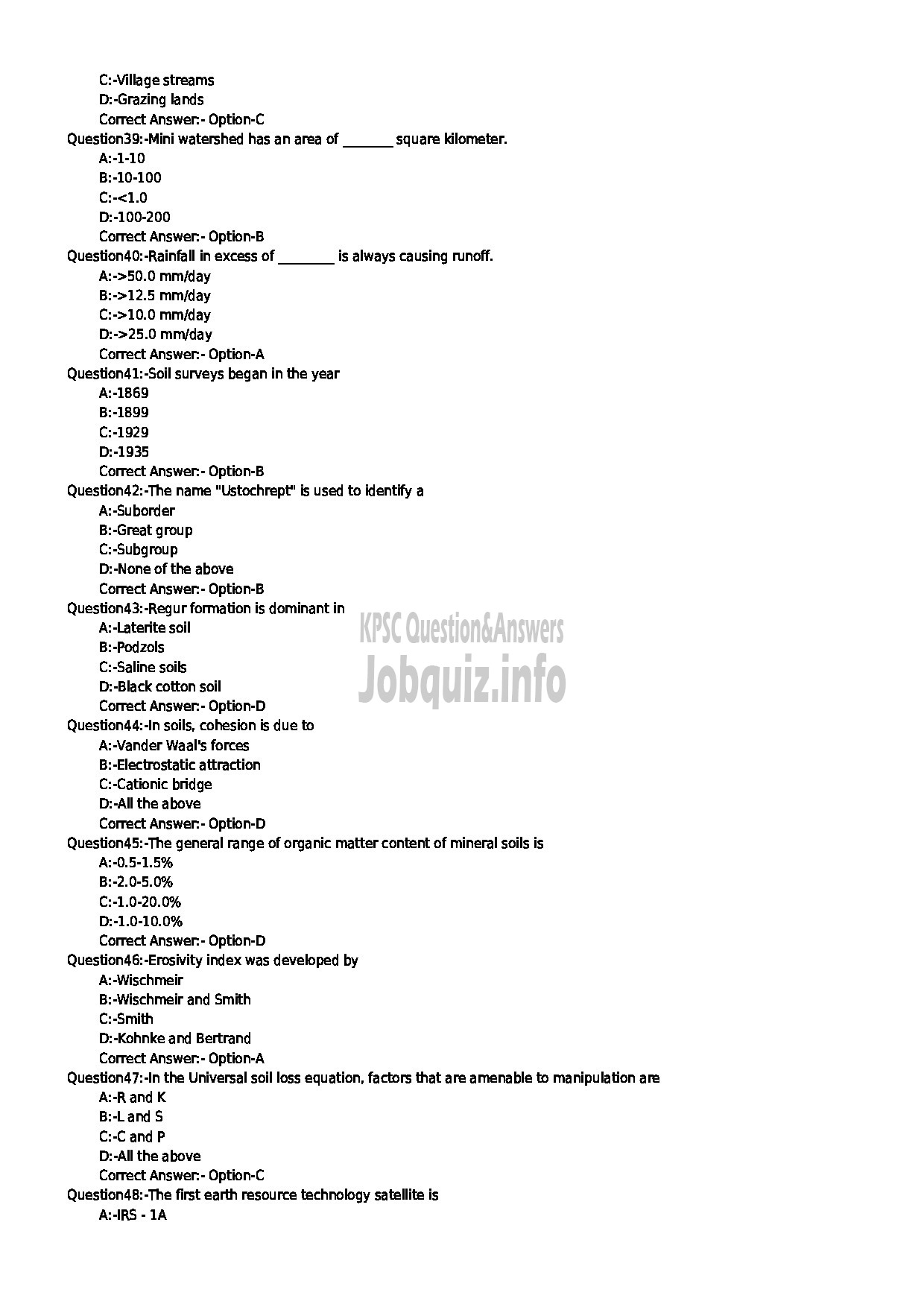 Kerala PSC Question Paper - AGRONOMIST KERALA STATE LANDUSE BOARD-5