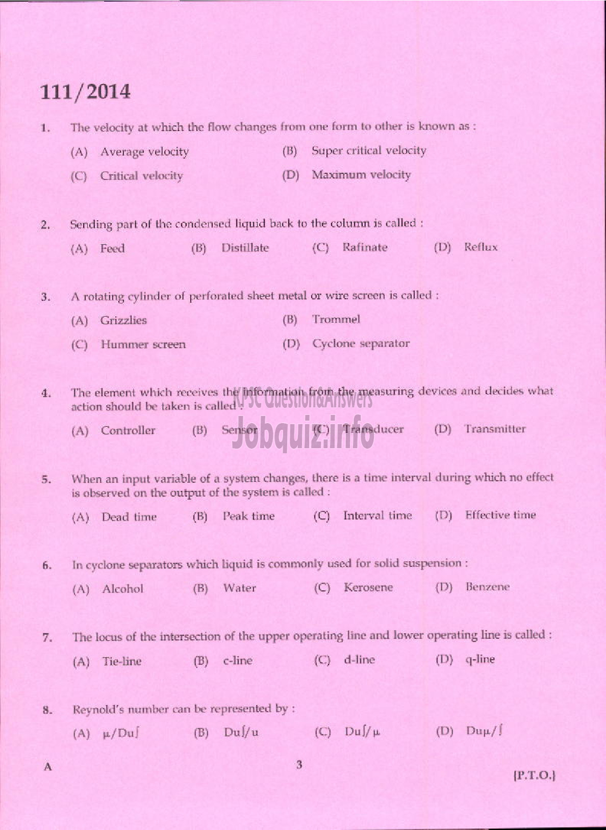 Kerala PSC Question Paper - ANALYST CHEMICAL TESTING LABORATORY INDUSTRIES AND COMMERCE-1