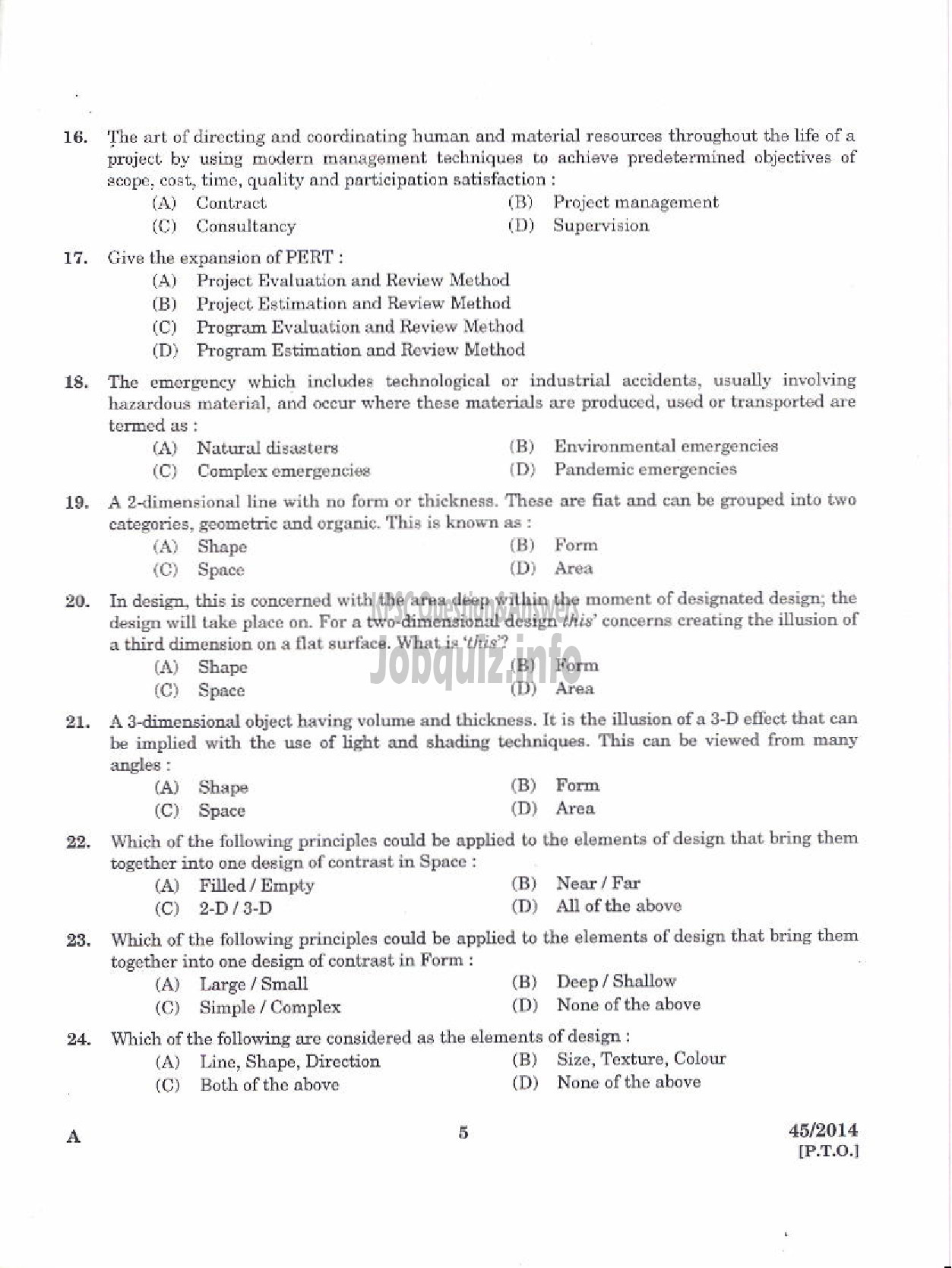 Kerala PSC Question Paper - ARCHITECTURAL HEAD DRAFTSMAN KERALA STATE HOUSING BOARD-3