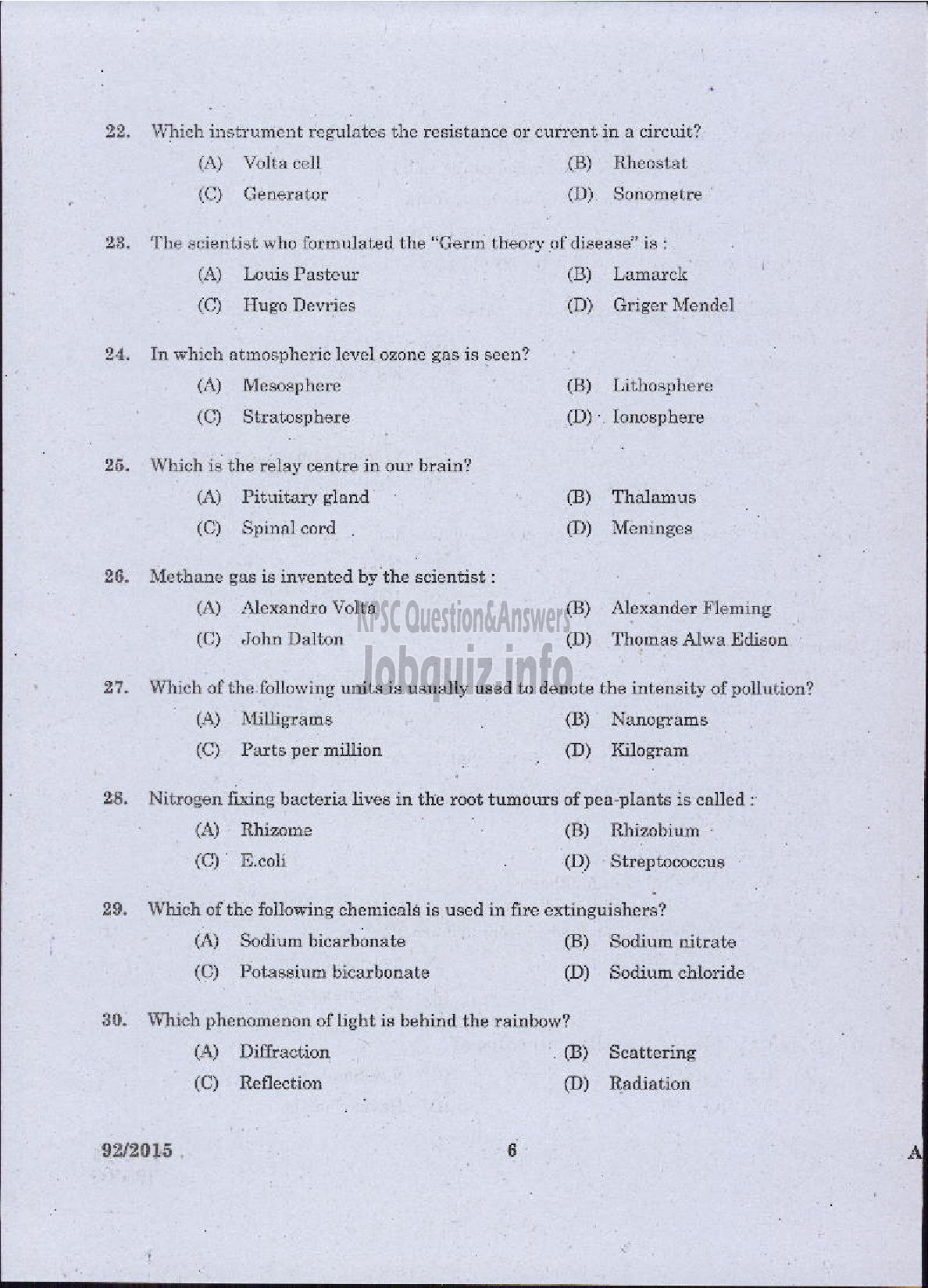 Kerala PSC Question Paper - ASSISTANT /AUDITOR DIRECT AND BY TRANSFER GOVT SECRETARIAT KPSC ADVOCATE GENERALS OFFICE-4