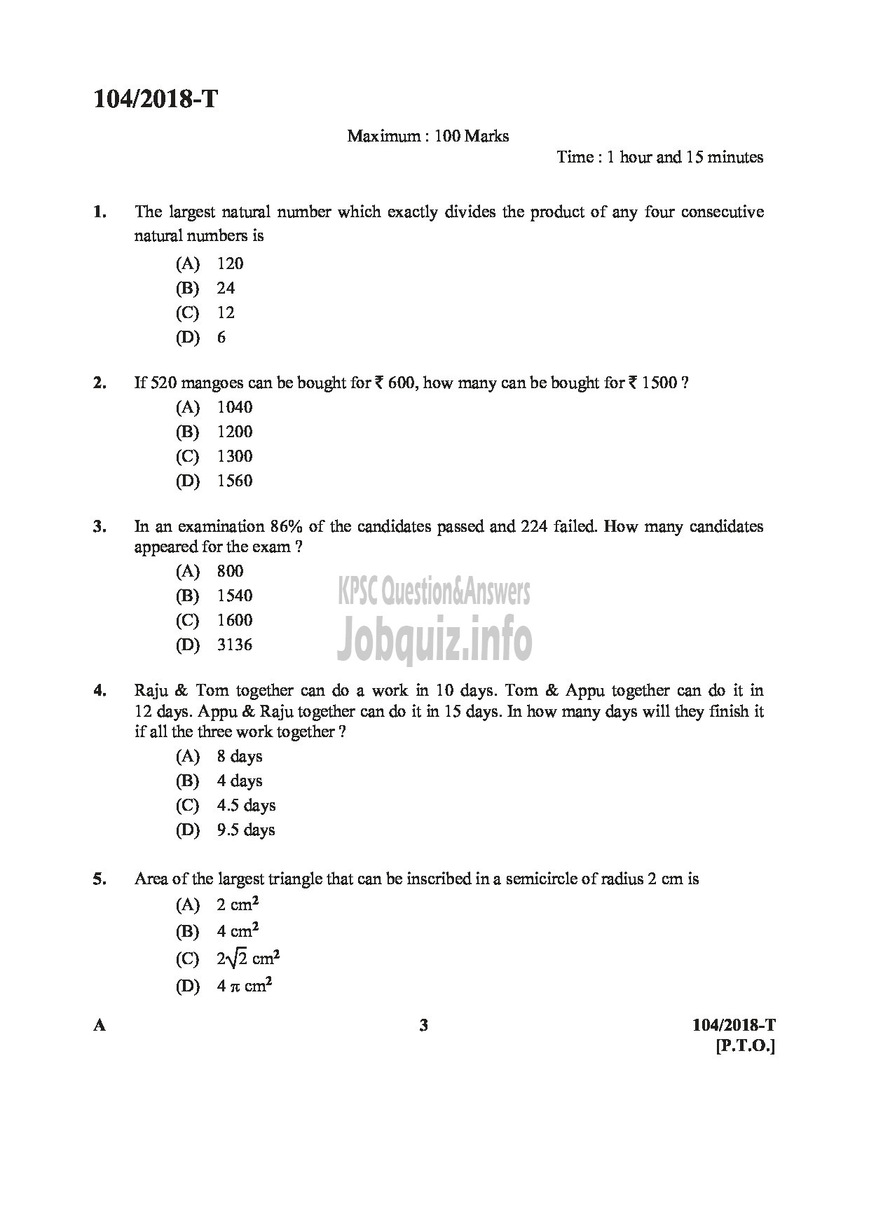 Kerala PSC Question Paper - ASSISTANT/AUDITOR GOVT SECRETARIAT/KPSC/KSAD ETC :English/Tamil -3