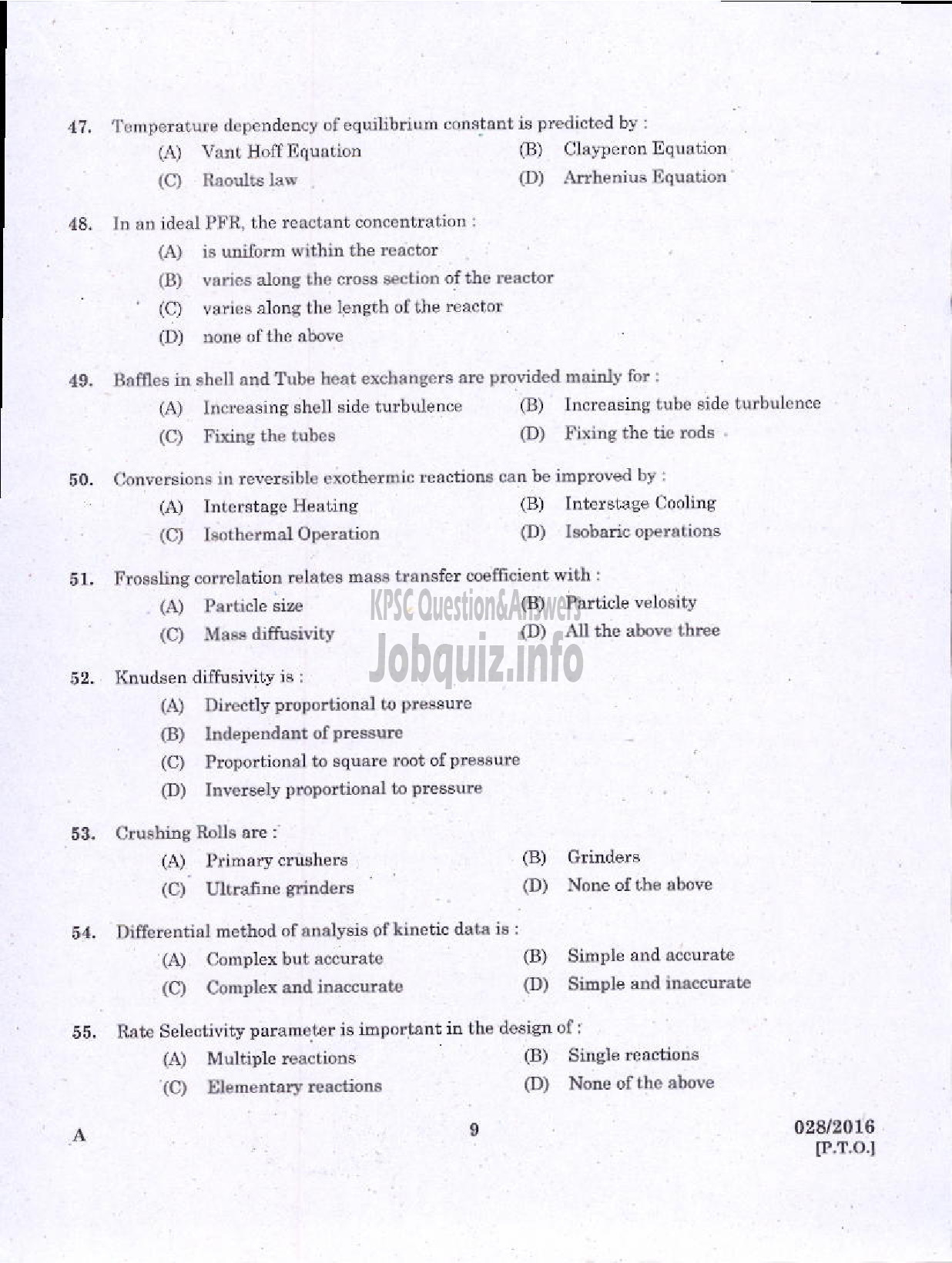 Kerala PSC Question Paper - ASSISTANT ENGINEER DIRECT/BY TRANSFER KERALA WATER AUTHORITY-7