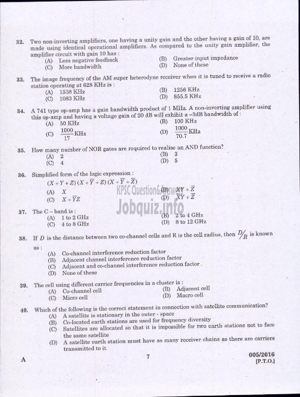 Kerala PSC Question Paper - ASSISTANT ENGINEER UNITED ELECTRICAL INDUSTRIES LTD-5