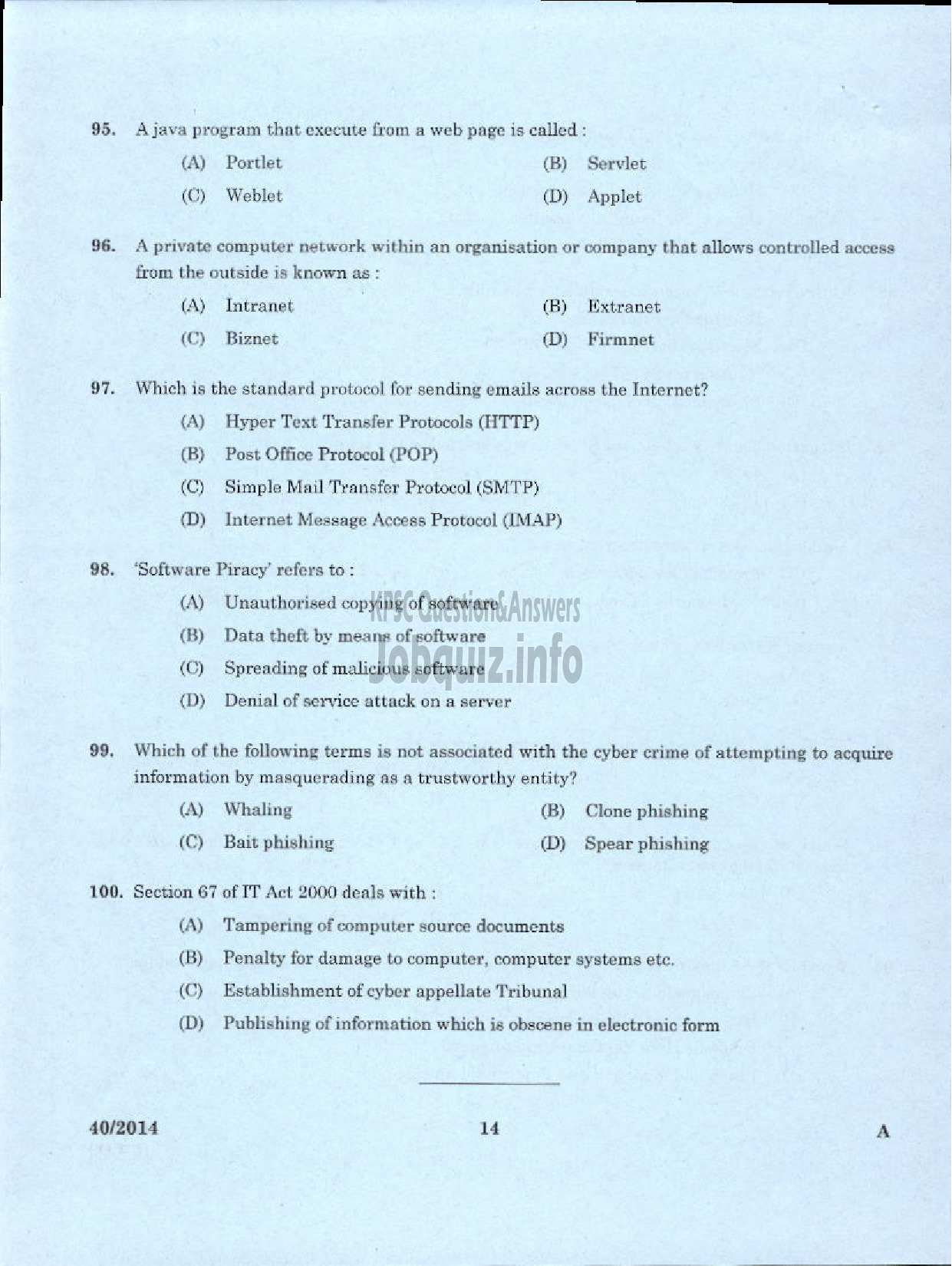 Kerala PSC Question Paper - ASSISTANT INFO OFFICER NCA ST INFO PR AND ASSISTANT AUDITOR NCA PH DEAF SECRETARIAT KPSC-12