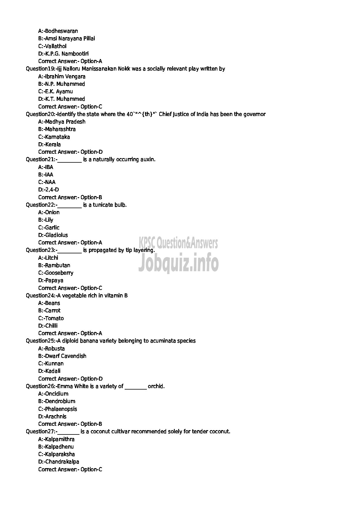 Kerala PSC Question Paper - ASSISTANT MANAGER GR II STATE FARMING CORPORATION OF KERALA-3