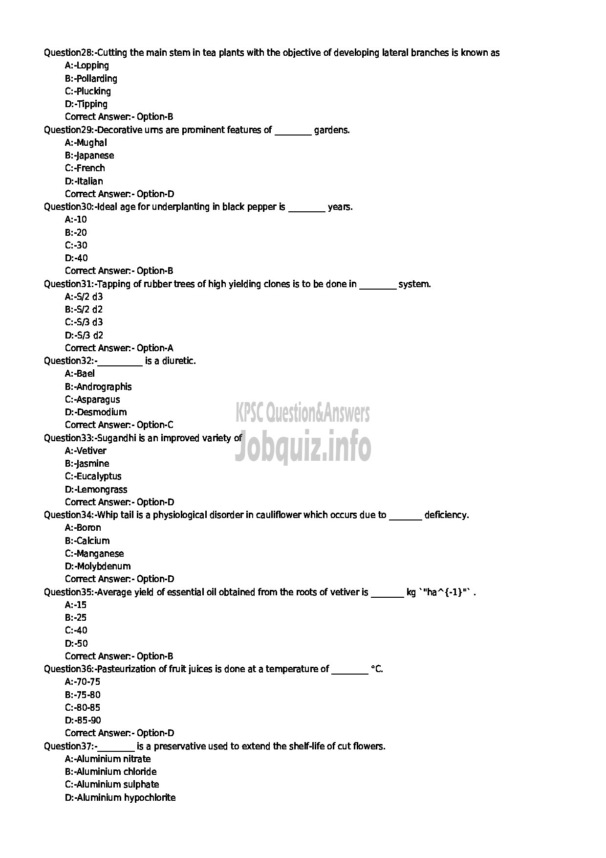 Kerala PSC Question Paper - ASSISTANT MANAGER GR II STATE FARMING CORPORATION OF KERALA-4