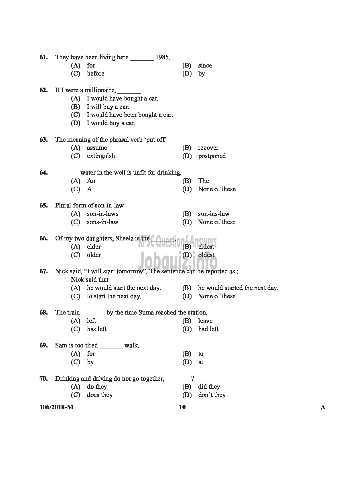 Kerala PSC Question Paper - ASSISTANT PRISON OFFICER FEMALE ASSISTANT PRISON OFFICER PRISON Malayalam -10