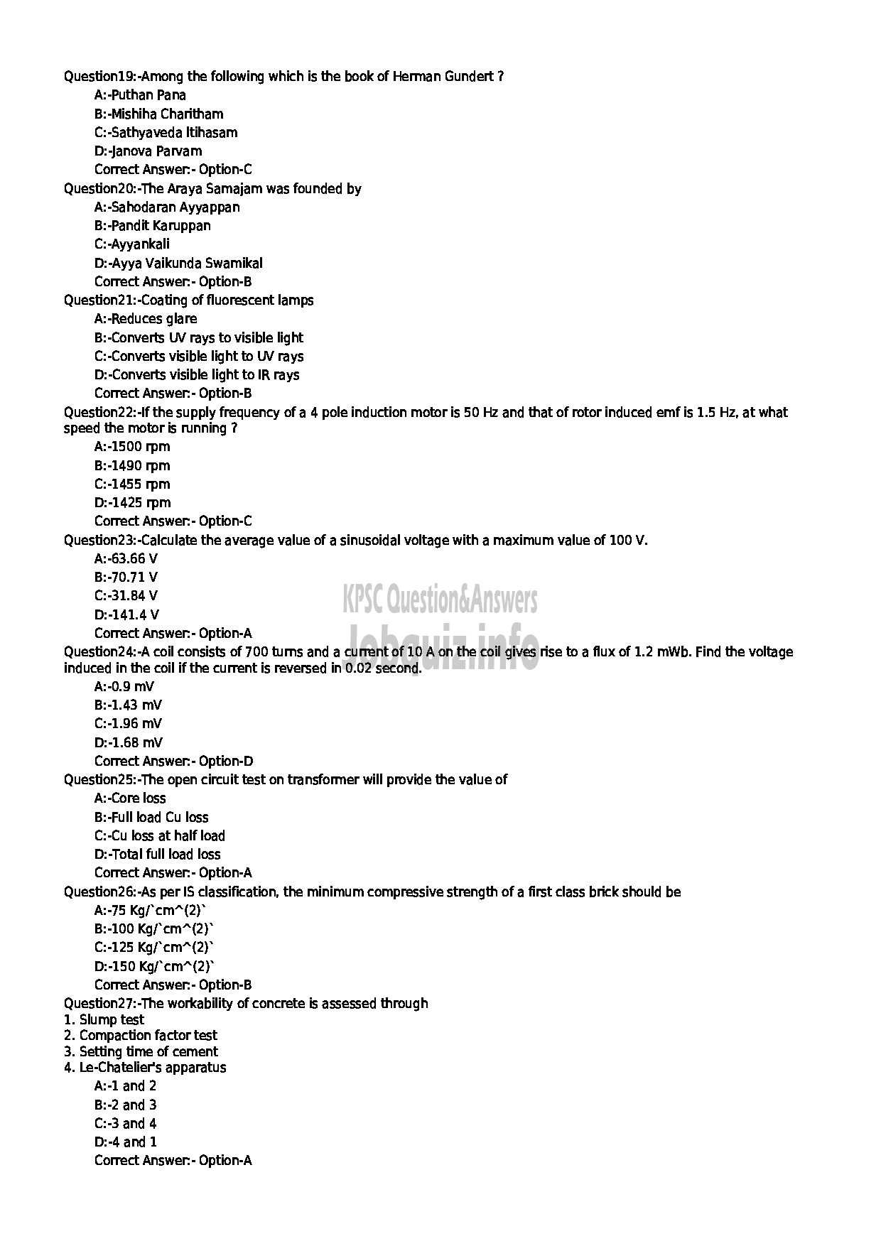 Kerala PSC Question Paper - ASSISTANT PROFESSOR CHEMICAL ENGINEERING TECHNICAL EDUCATION-3