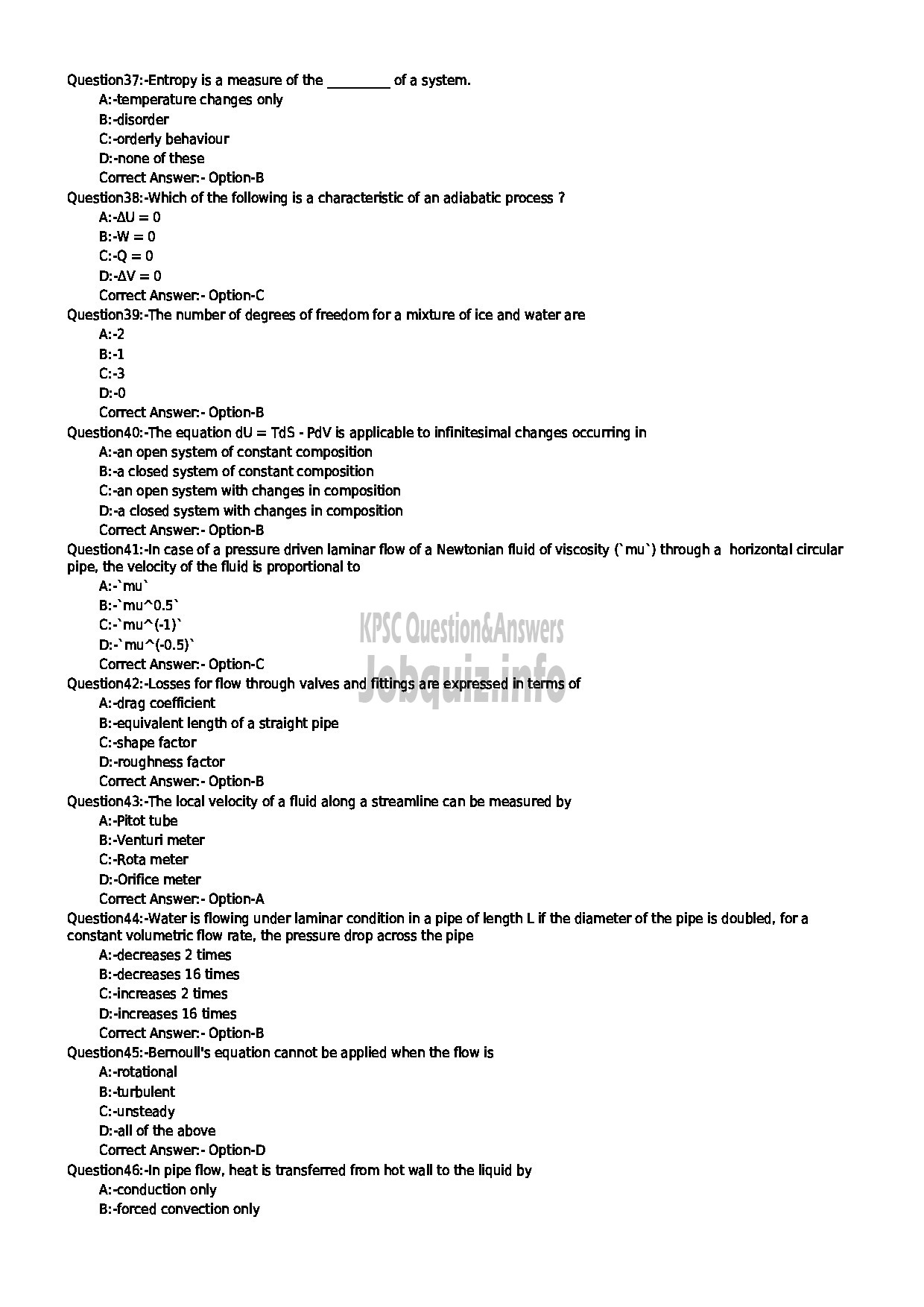 Kerala PSC Question Paper - ASSISTANT PROFESSOR CHEMICAL ENGINEERING TECHNICAL EDUCATION-5