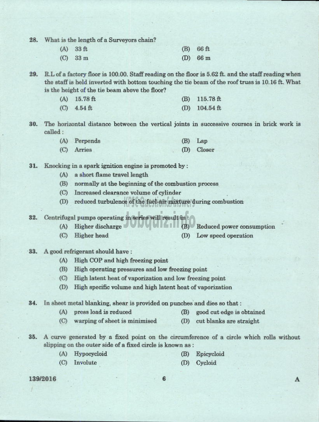 Kerala PSC Question Paper - ASSISTANT PROFESSOR CIVIL ENGINEERING TECHNICAL EDUCATION ENGINEERING COLLEGES-4