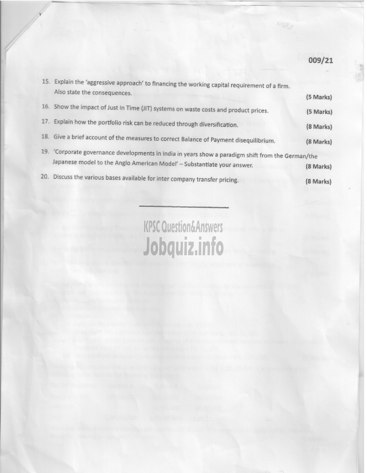 Kerala PSC Question Paper - ASSISTANT PROFESSOR - COMMERCE -2