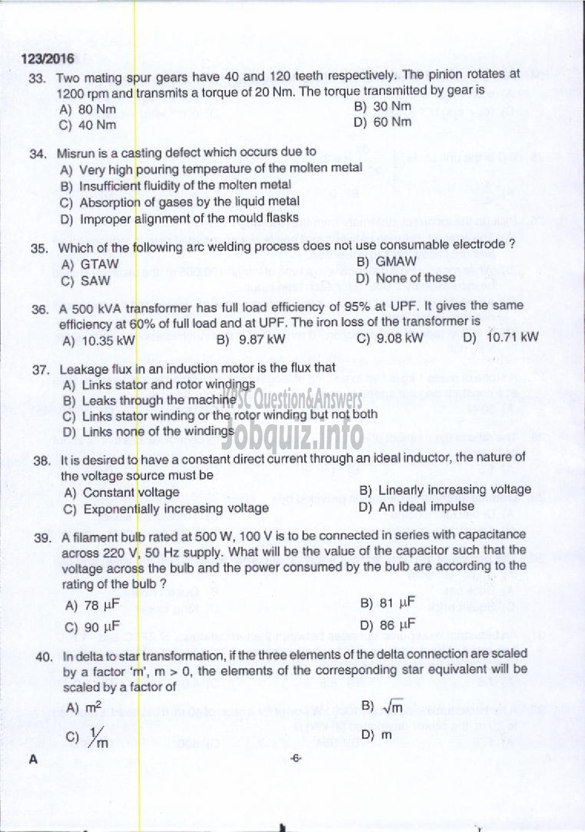 Kerala PSC Question Paper - ASSISTANT PROFESSOR COMPUTER SCIENCE AND ENGINEERING TECHNICAL EDUCATION ENGINEERING DCOLLEGES-4