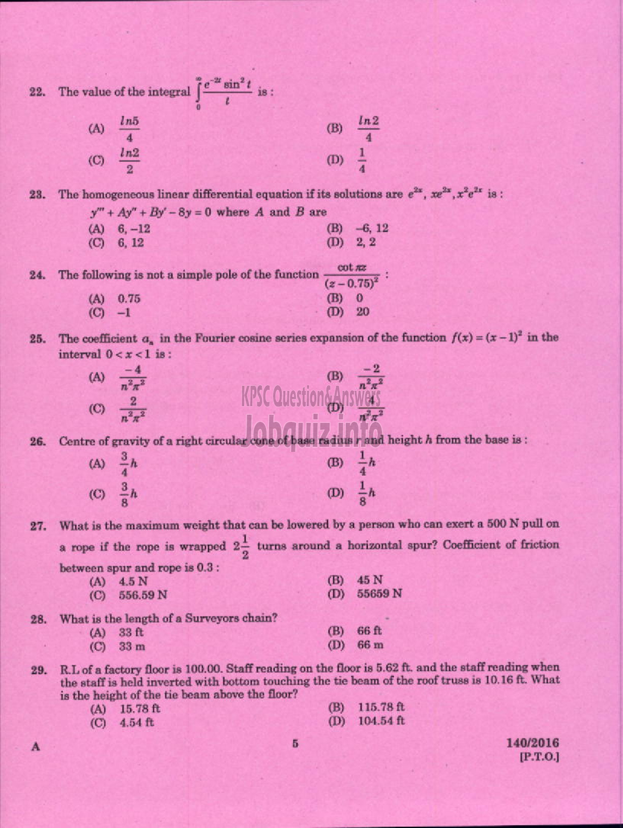 Kerala PSC Question Paper - ASSISTANT PROFESSOR INFORMATION TECHNOLO0GY TECHNICAL EDUCATION ENGINEERING DCOLLEGES-3