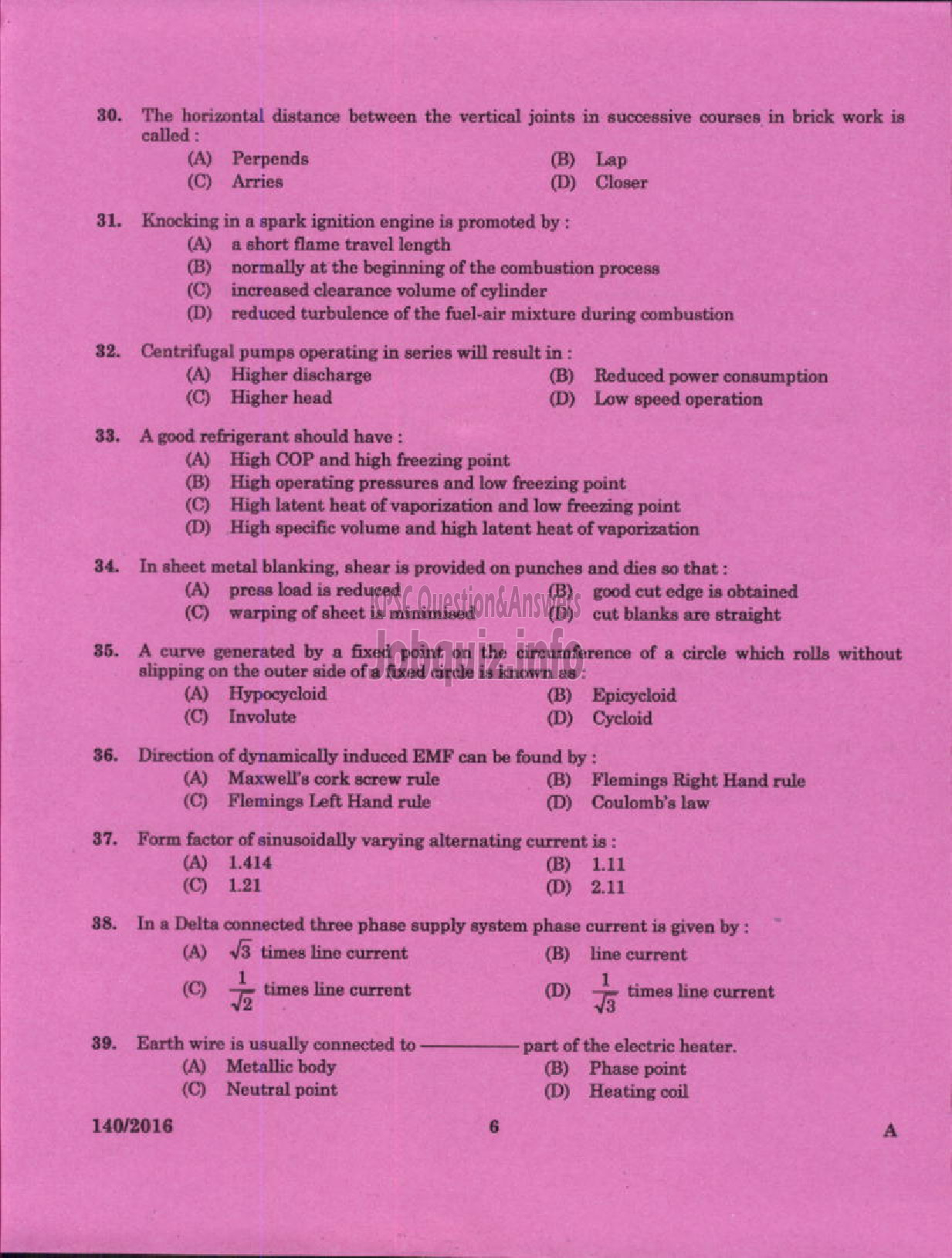 Kerala PSC Question Paper - ASSISTANT PROFESSOR INFORMATION TECHNOLO0GY TECHNICAL EDUCATION ENGINEERING DCOLLEGES-4