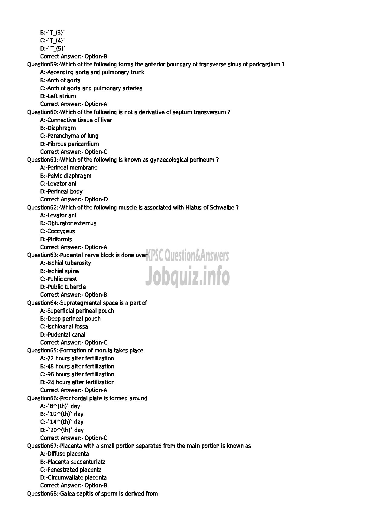 Kerala PSC Question Paper - ASSISTANT PROFESSOR IN ANATOMY MEDICAL EDUCATION-7