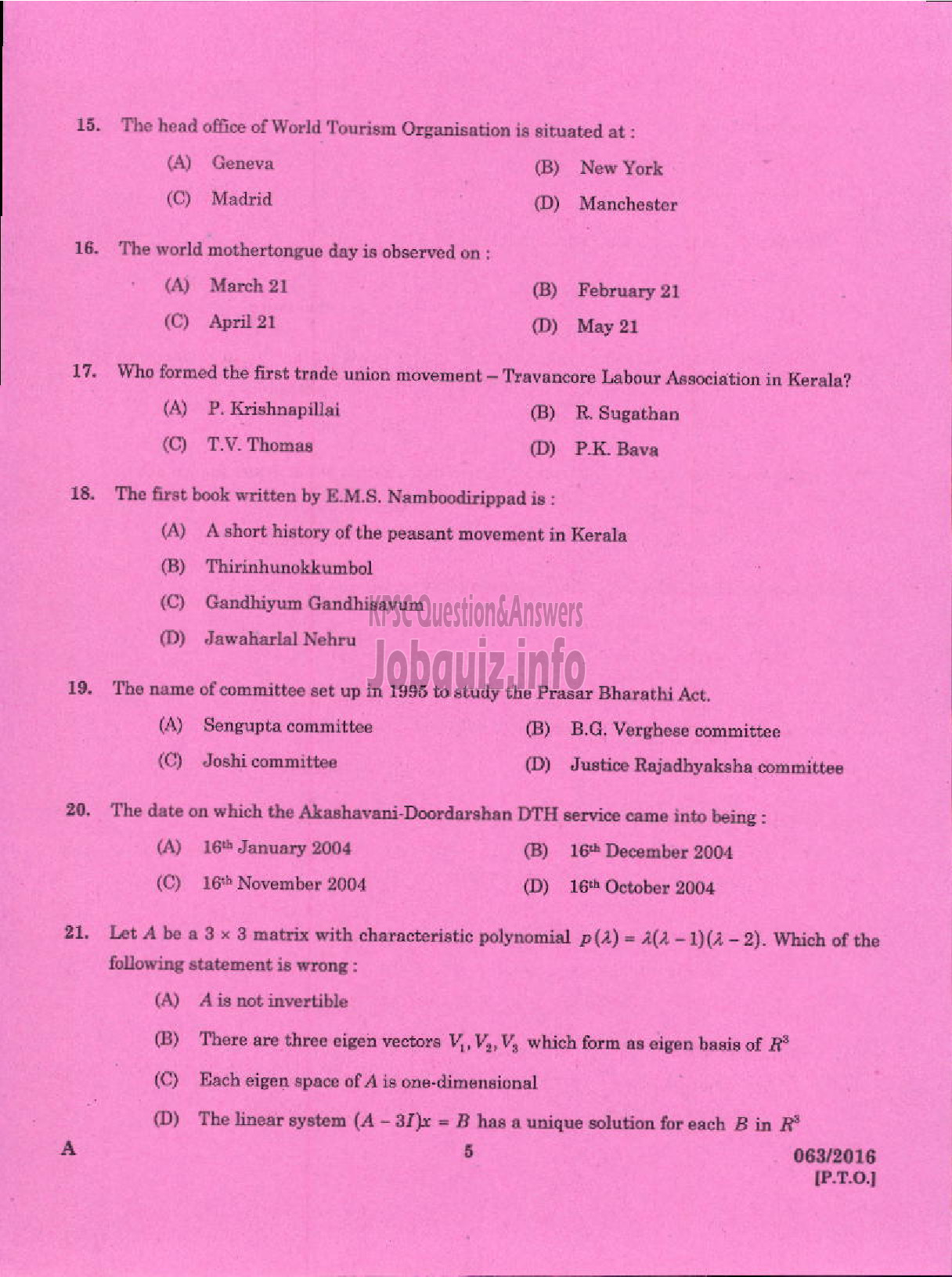 Kerala PSC Question Paper - ASSISTANT PROFESSOR IN ELECTRICAL AND ELECTRONICS ENGINEERING TECHNICAL EDUCATION ENGINEERING COLLEGES-3
