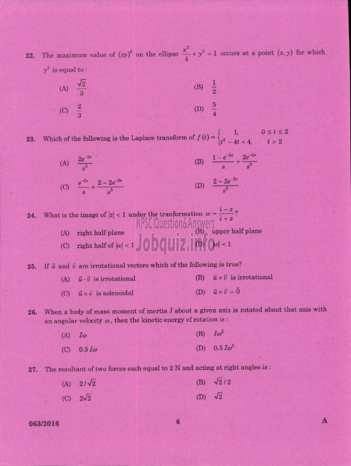 Kerala PSC Question Paper - ASSISTANT PROFESSOR IN ELECTRICAL AND ELECTRONICS ENGINEERING TECHNICAL EDUCATION ENGINEERING COLLEGES-4
