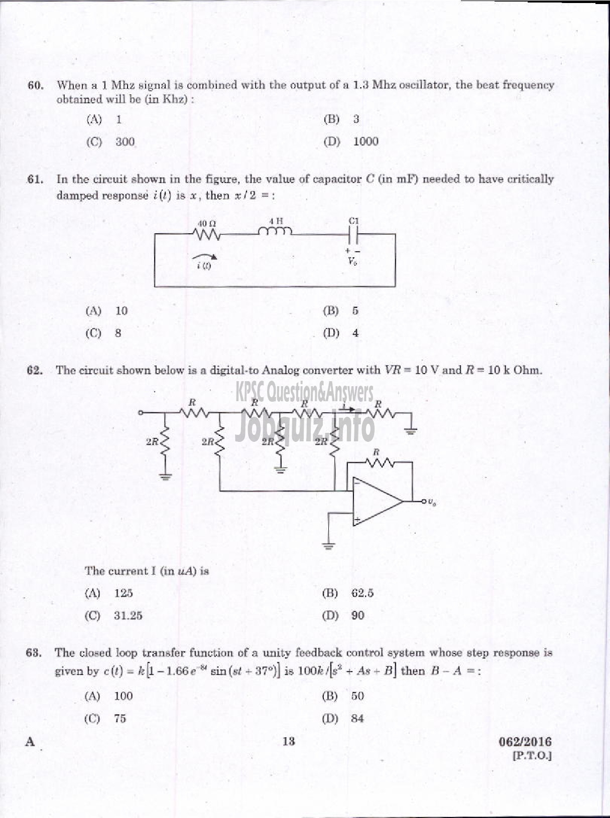 Kerala PSC Question Paper - ASSISTANT PROFESSOR IN ELECTRONICS AND COMMUNICATION ENGINEERING TECHNICAL EDUCATION ENGINEERING COLLEGES-11