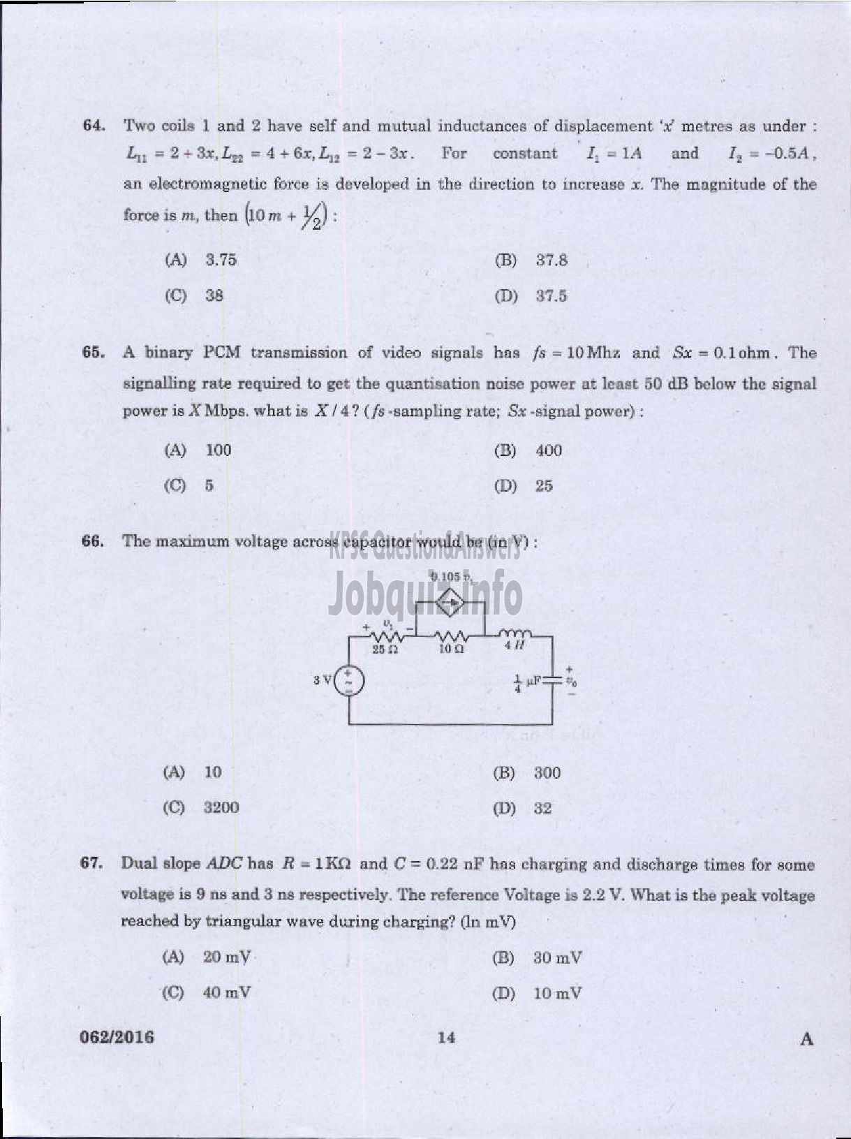 Kerala PSC Question Paper - ASSISTANT PROFESSOR IN ELECTRONICS AND COMMUNICATION ENGINEERING TECHNICAL EDUCATION ENGINEERING COLLEGES-12