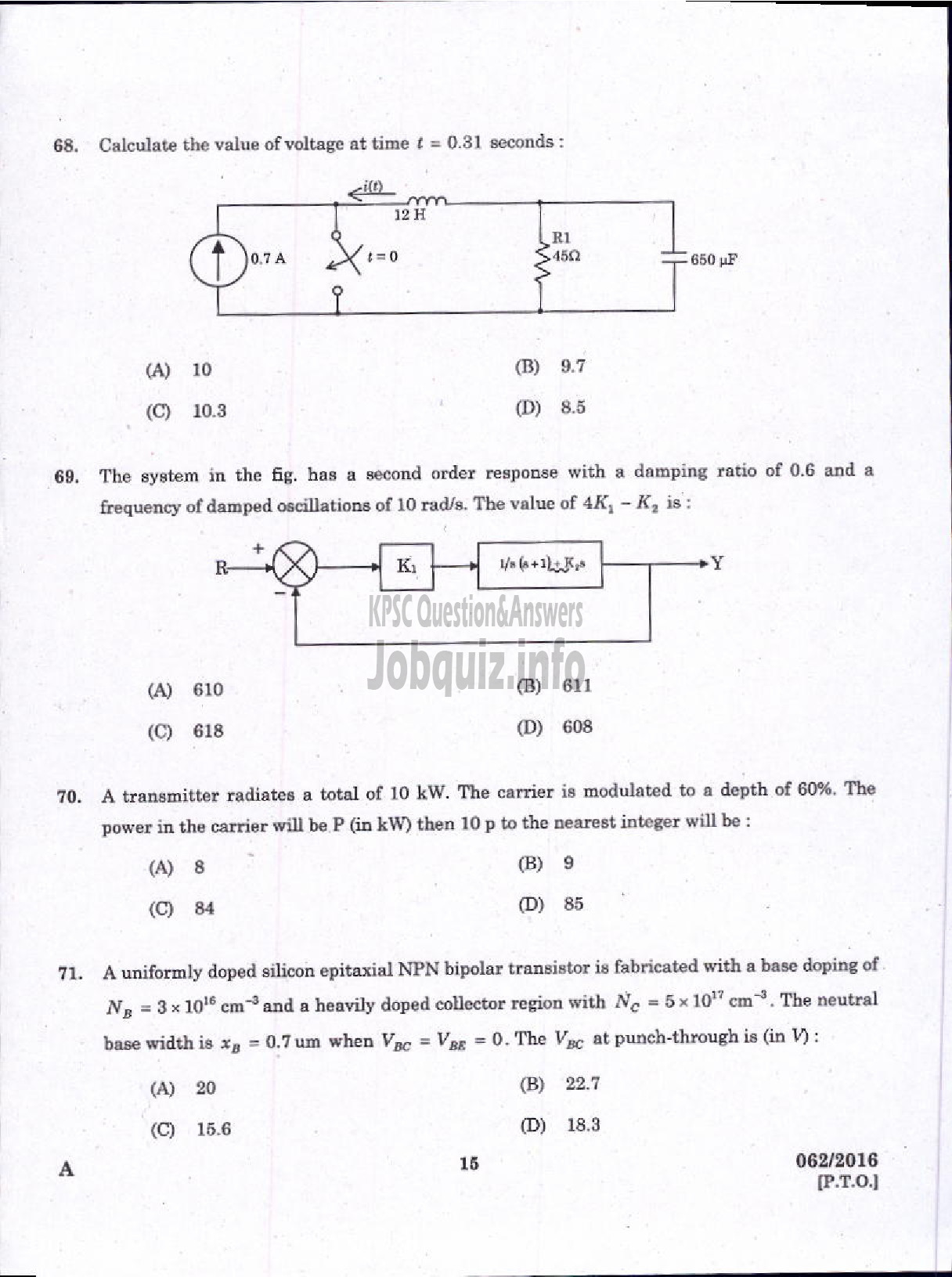 Kerala PSC Question Paper - ASSISTANT PROFESSOR IN ELECTRONICS AND COMMUNICATION ENGINEERING TECHNICAL EDUCATION ENGINEERING COLLEGES-13