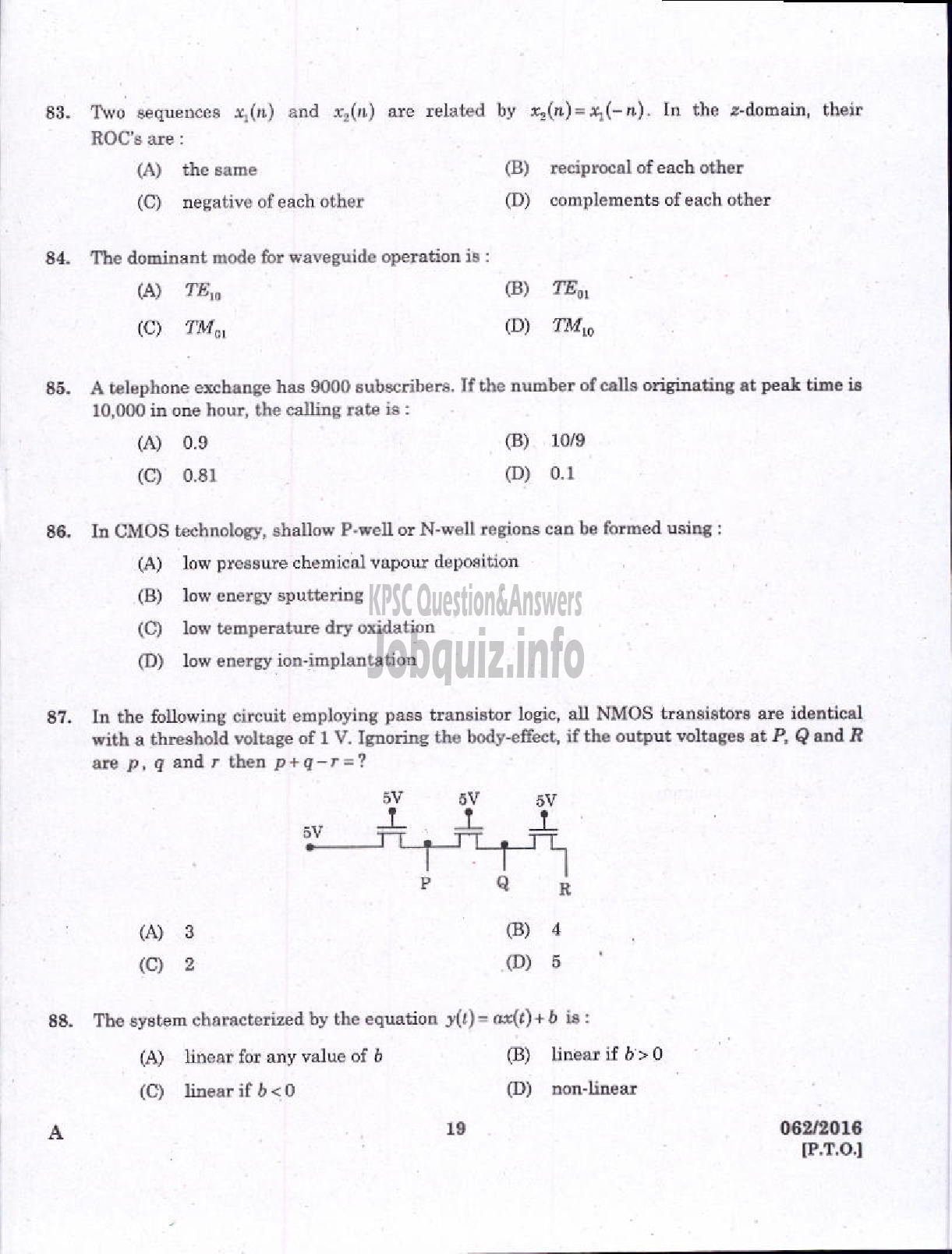 Kerala PSC Question Paper - ASSISTANT PROFESSOR IN ELECTRONICS AND COMMUNICATION ENGINEERING TECHNICAL EDUCATION ENGINEERING COLLEGES-17