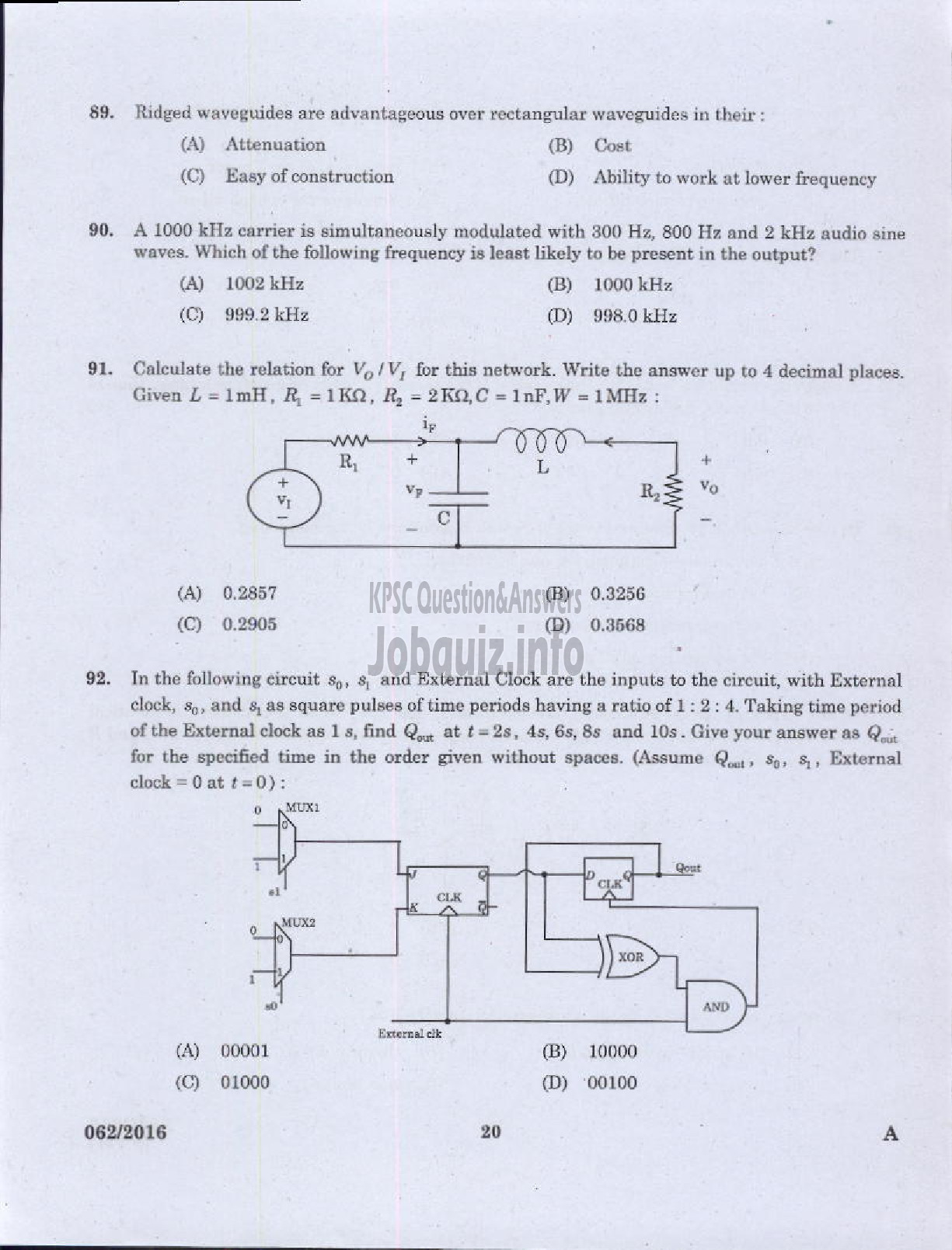 Kerala PSC Question Paper - ASSISTANT PROFESSOR IN ELECTRONICS AND COMMUNICATION ENGINEERING TECHNICAL EDUCATION ENGINEERING COLLEGES-18