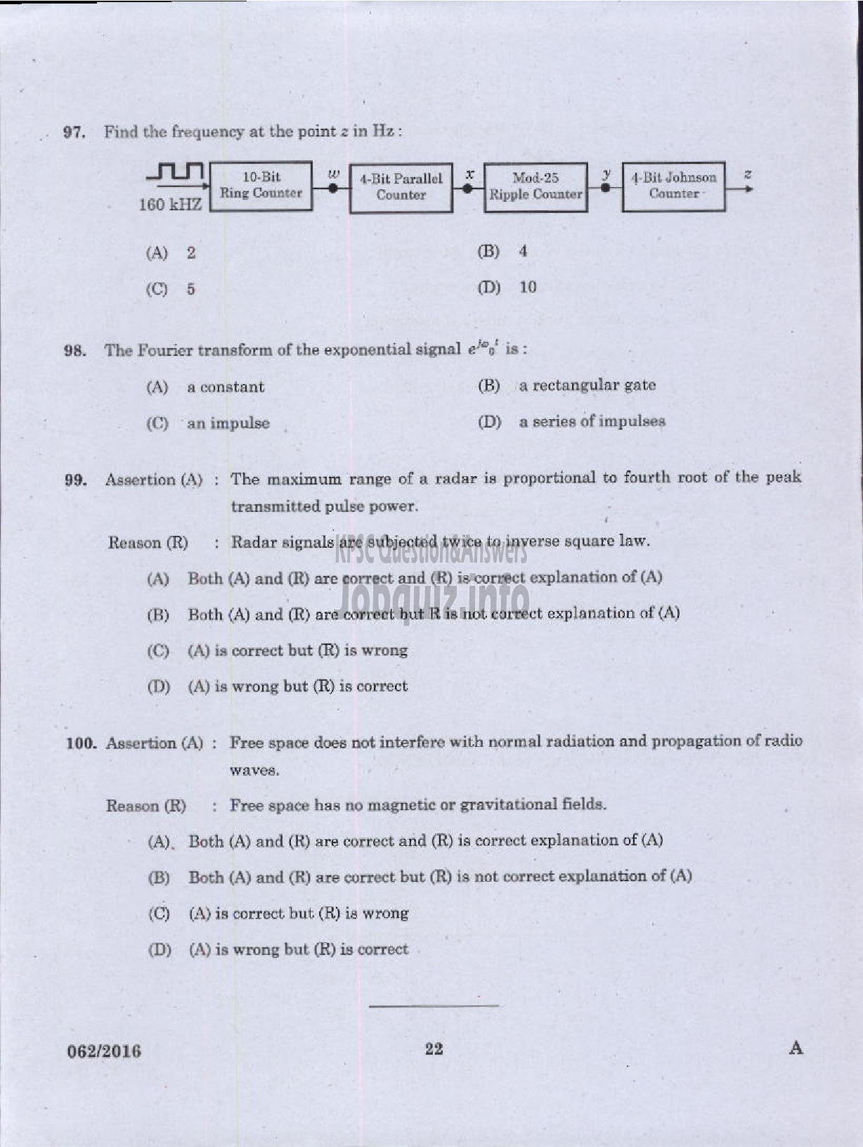 Kerala PSC Question Paper - ASSISTANT PROFESSOR IN ELECTRONICS AND COMMUNICATION ENGINEERING TECHNICAL EDUCATION ENGINEERING COLLEGES-20