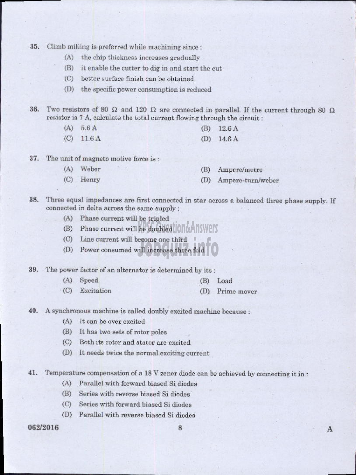 Kerala PSC Question Paper - ASSISTANT PROFESSOR IN ELECTRONICS AND COMMUNICATION ENGINEERING TECHNICAL EDUCATION ENGINEERING COLLEGES-6