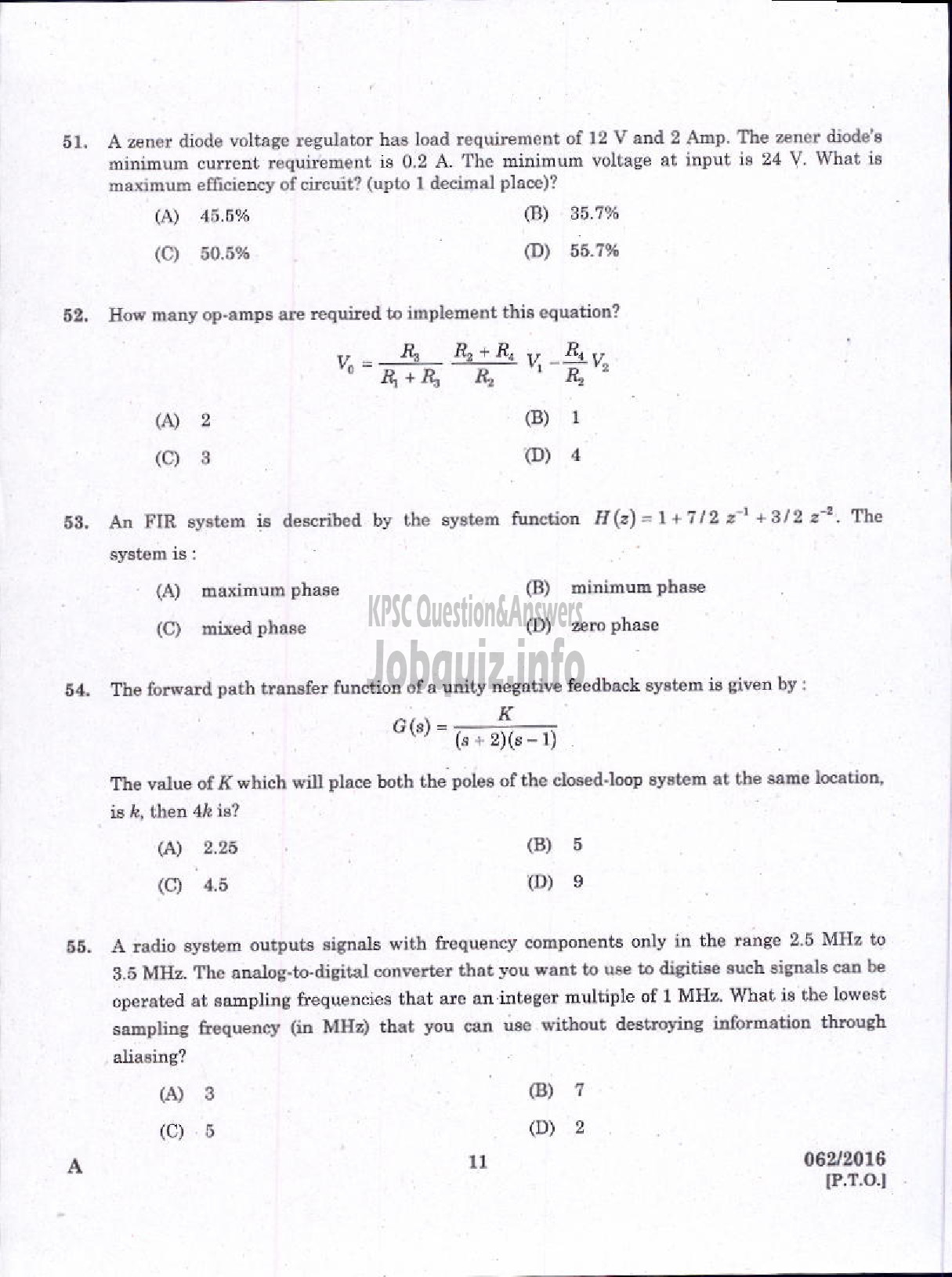 Kerala PSC Question Paper - ASSISTANT PROFESSOR IN ELECTRONICS AND COMMUNICATION ENGINEERING TECHNICAL EDUCATION ENGINEERING COLLEGES-9