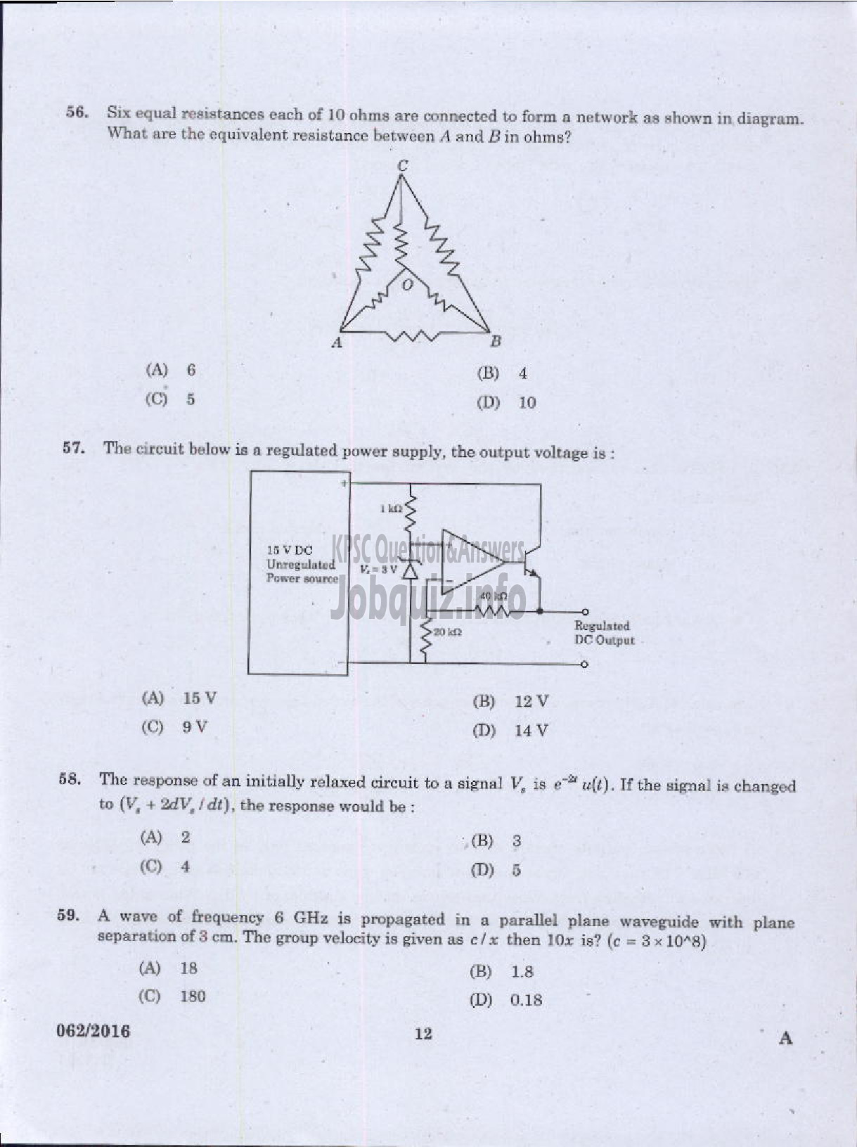 Kerala PSC Question Paper - ASSISTANT PROFESSOR IN ELECTRONICS AND COMMUNICATION ENGINEERING TECHNICAL EDUCATION ENGINEERING COLLEGES-10