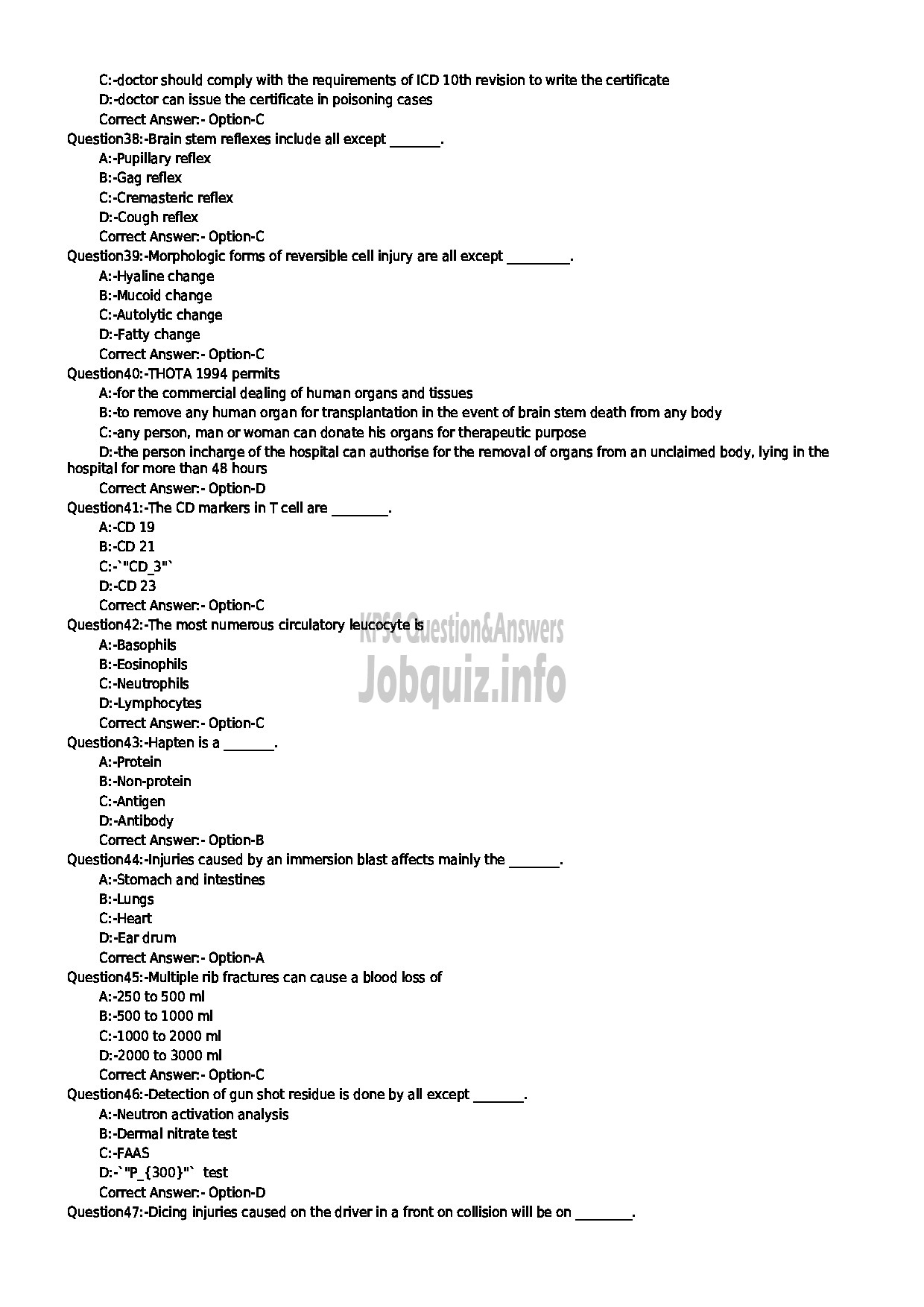 Kerala PSC Question Paper - ASSISTANT PROFESSOR IN FORENSIC MEDICINE (NCA) MEDICAL EDUCATION DEPARTMENT MEDIUM : ENGLISH-5