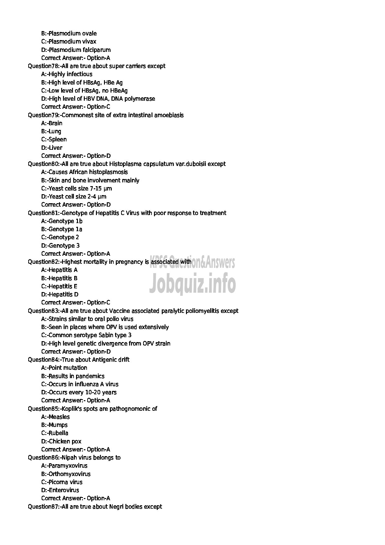 Kerala PSC Question Paper - ASSISTANT PROFESSOR IN MICROBIOLOGY CAT NO 31 2018 NCA MEDICAL EDUCATION-9