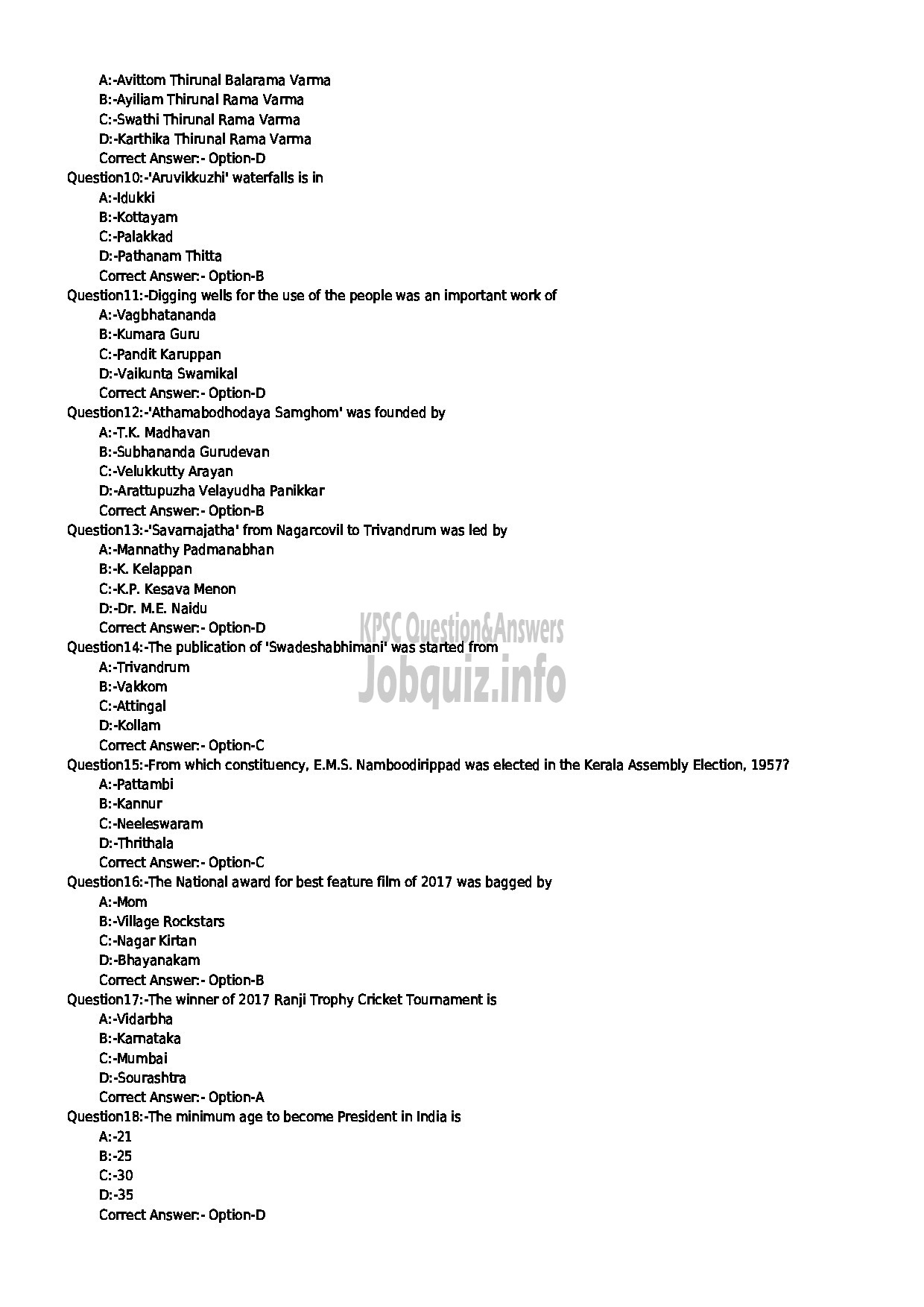 Kerala PSC Question Paper - ASSISTANT PROFESSOR IN NEUROSURGERY MEDICAL EDUCATION-2