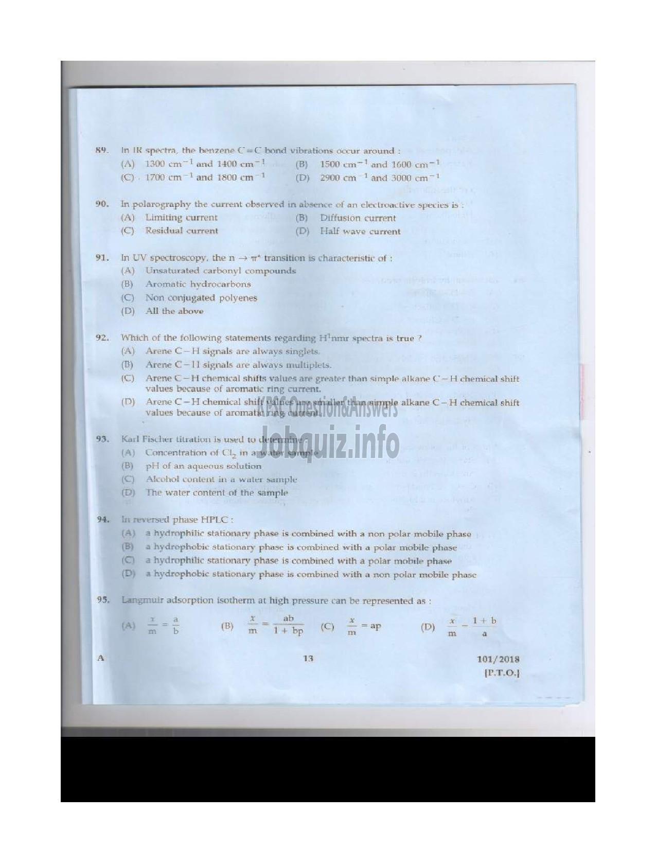 Kerala PSC Question Paper - ASSISTANT PROFESSOR IN SANITARY CHEMISTRY TECHNICAL EDUCATION English -12