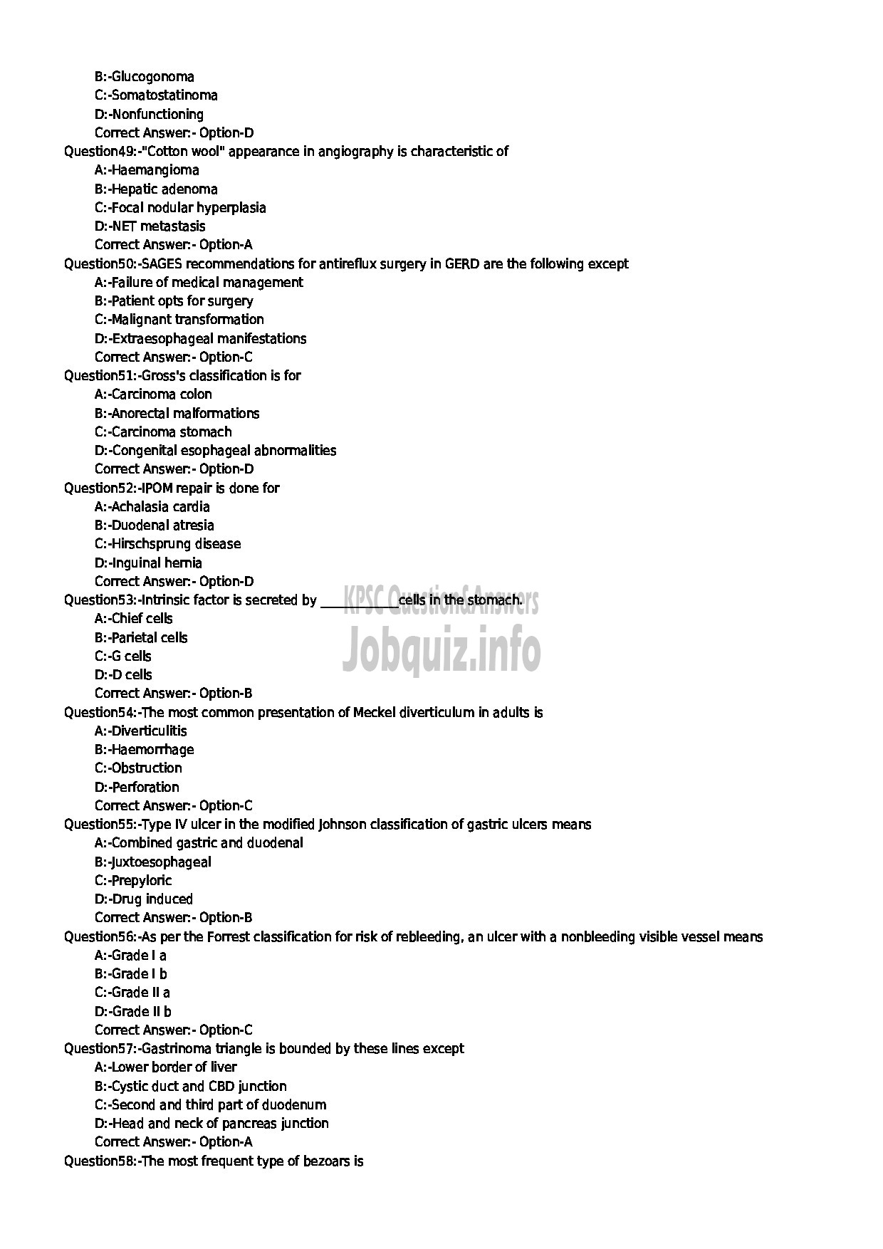 Kerala PSC Question Paper - ASSISTANT PROFESSOR IN SURGICAL GASTROENTEROLOGY MEDICAL EDUCATION-6