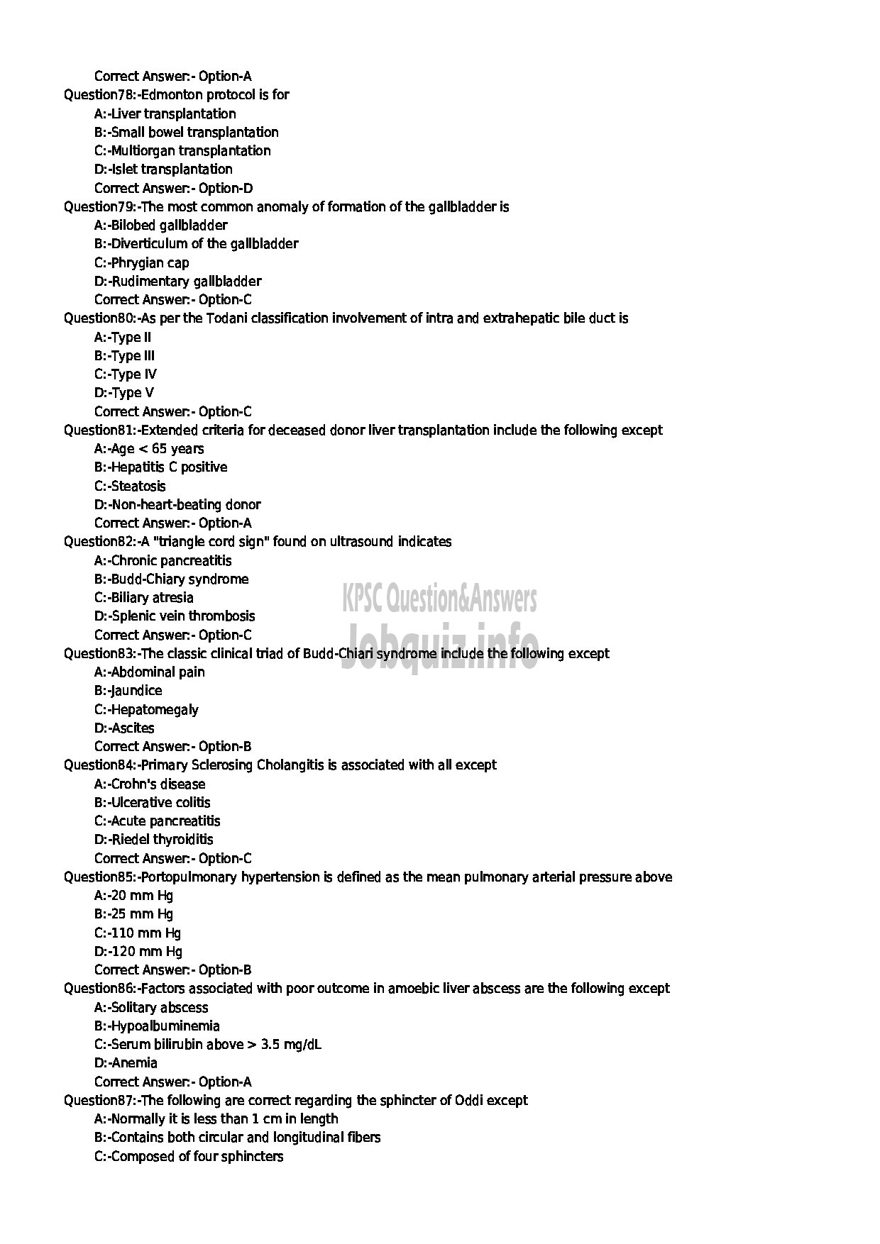 Kerala PSC Question Paper - ASSISTANT PROFESSOR IN SURGICAL GASTROENTEROLOGY MEDICAL EDUCATION-9