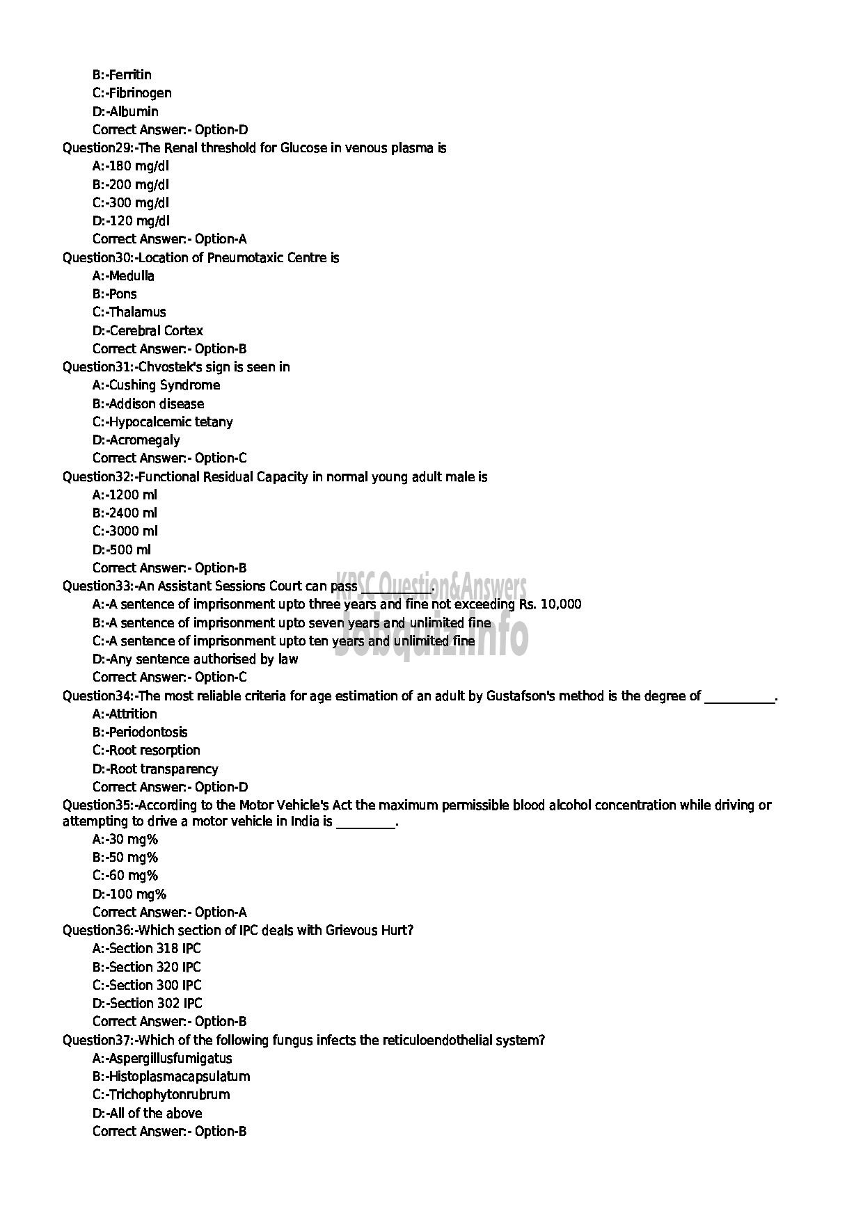 Kerala PSC Question Paper - ASSISTANT PROFESSOR MEDICAL EDUCATION-4