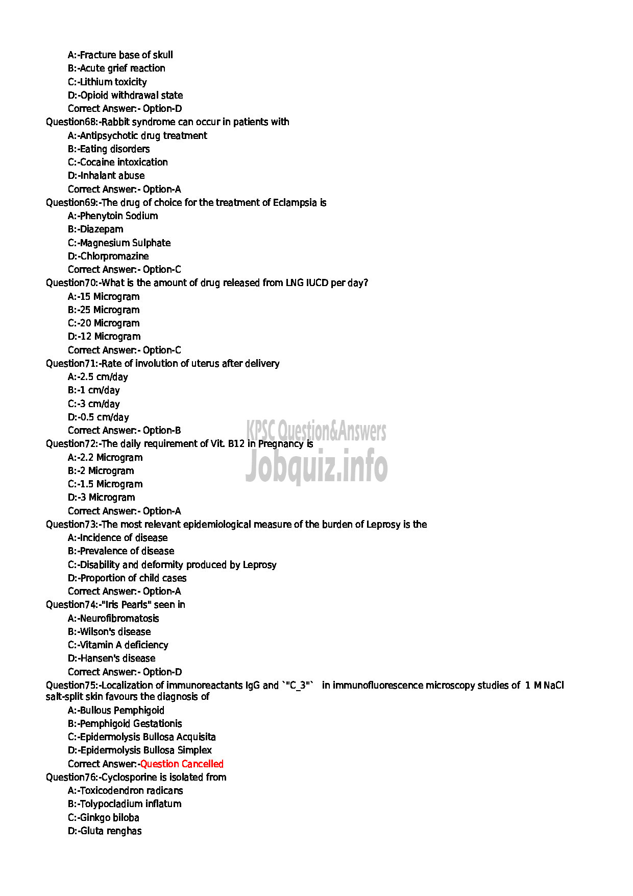 Kerala PSC Question Paper - ASSISTANT PROFESSOR MEDICAL EDUCATION-8