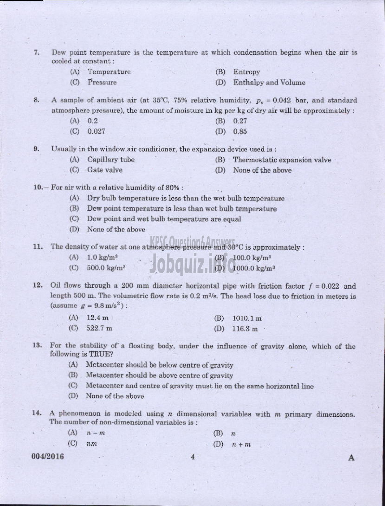 Kerala PSC Question Paper - ASSISTANT TRANSPORT OFFICER KSRTC-2