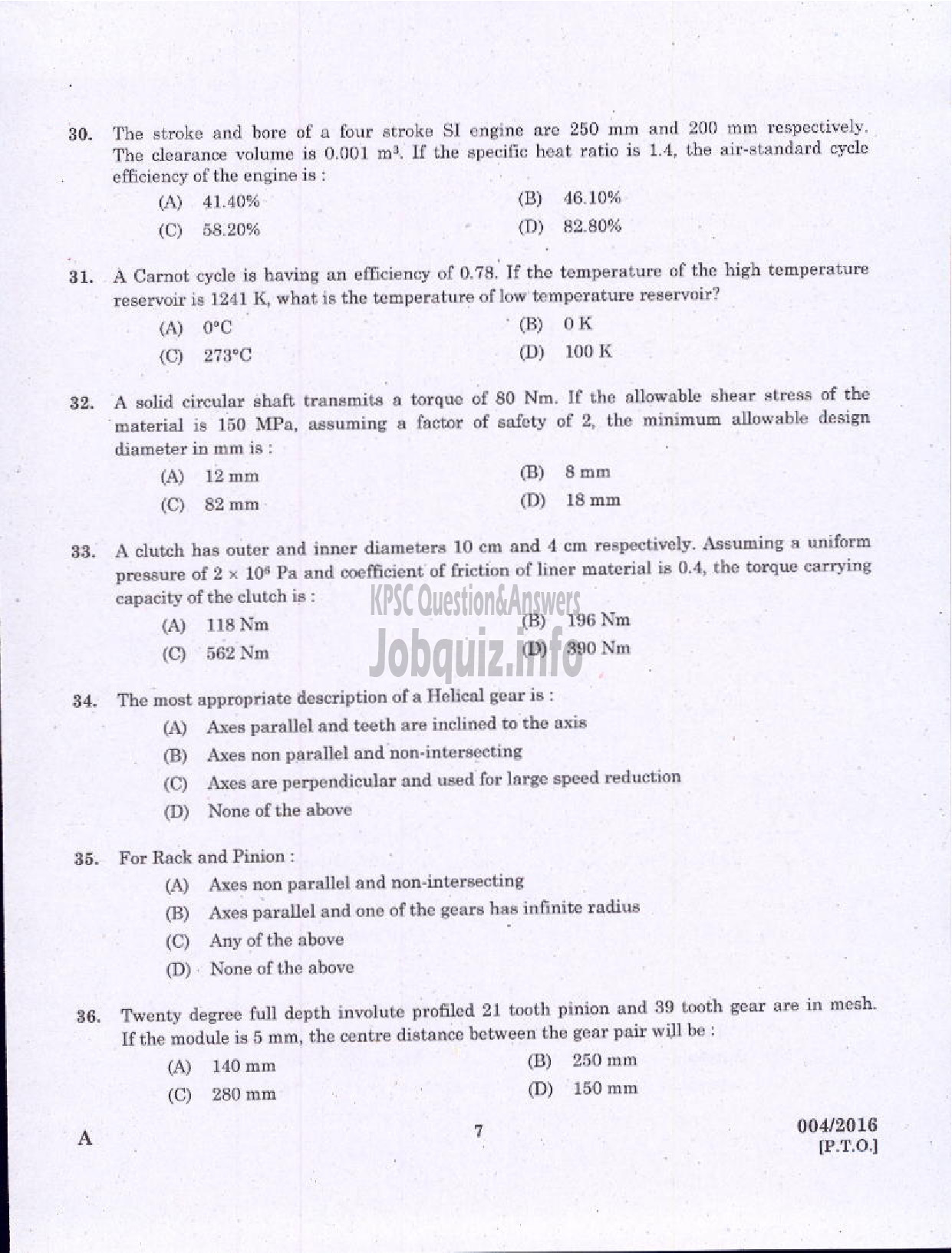 Kerala PSC Question Paper - ASSISTANT TRANSPORT OFFICER KSRTC-5