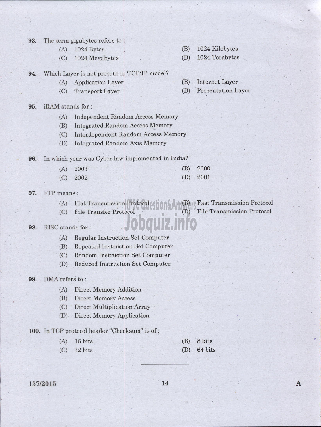 Kerala PSC Question Paper - ASSISTANT TRANSPORT OFFICER KSRTC /ASST SR FOR SC/ST FINANCE-12